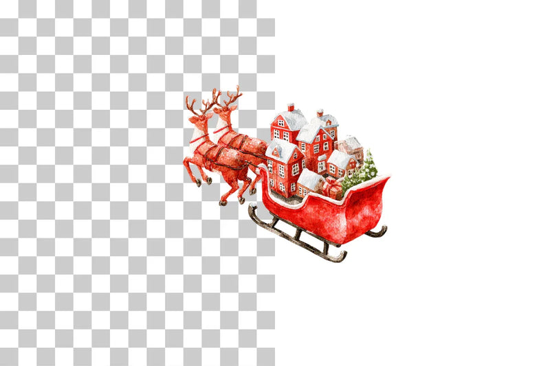 Santa Sleigh Gift Clipart Bundle - CraftNest - Digital Crafting and Art