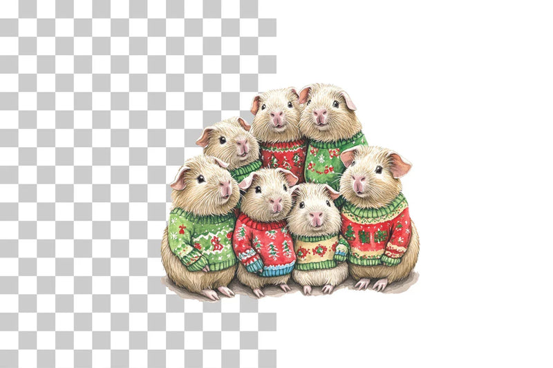 Cute Christmas Guinea Pig Clipart Bundle - CraftNest - Digital Crafting and Art