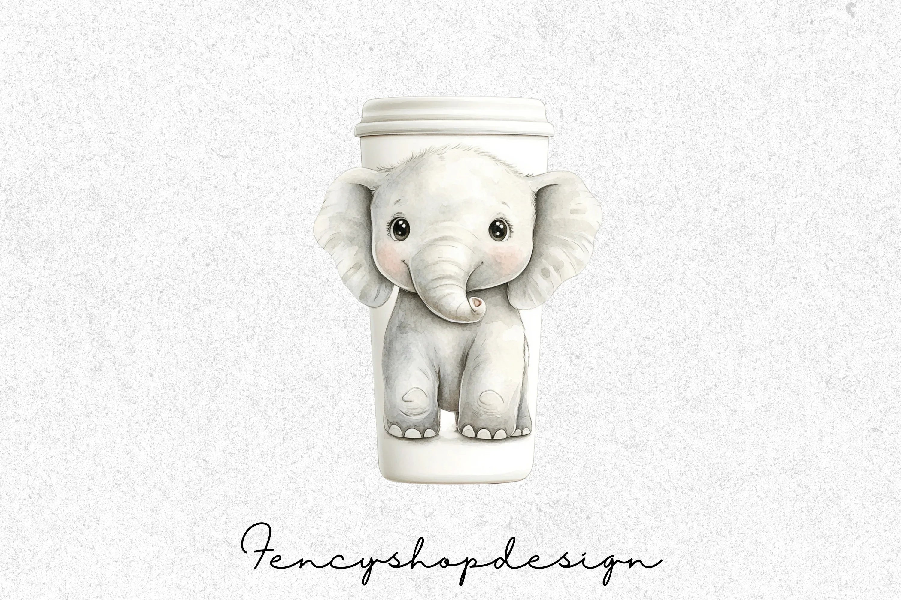 Cute Baby Elephant Clipart Bundle