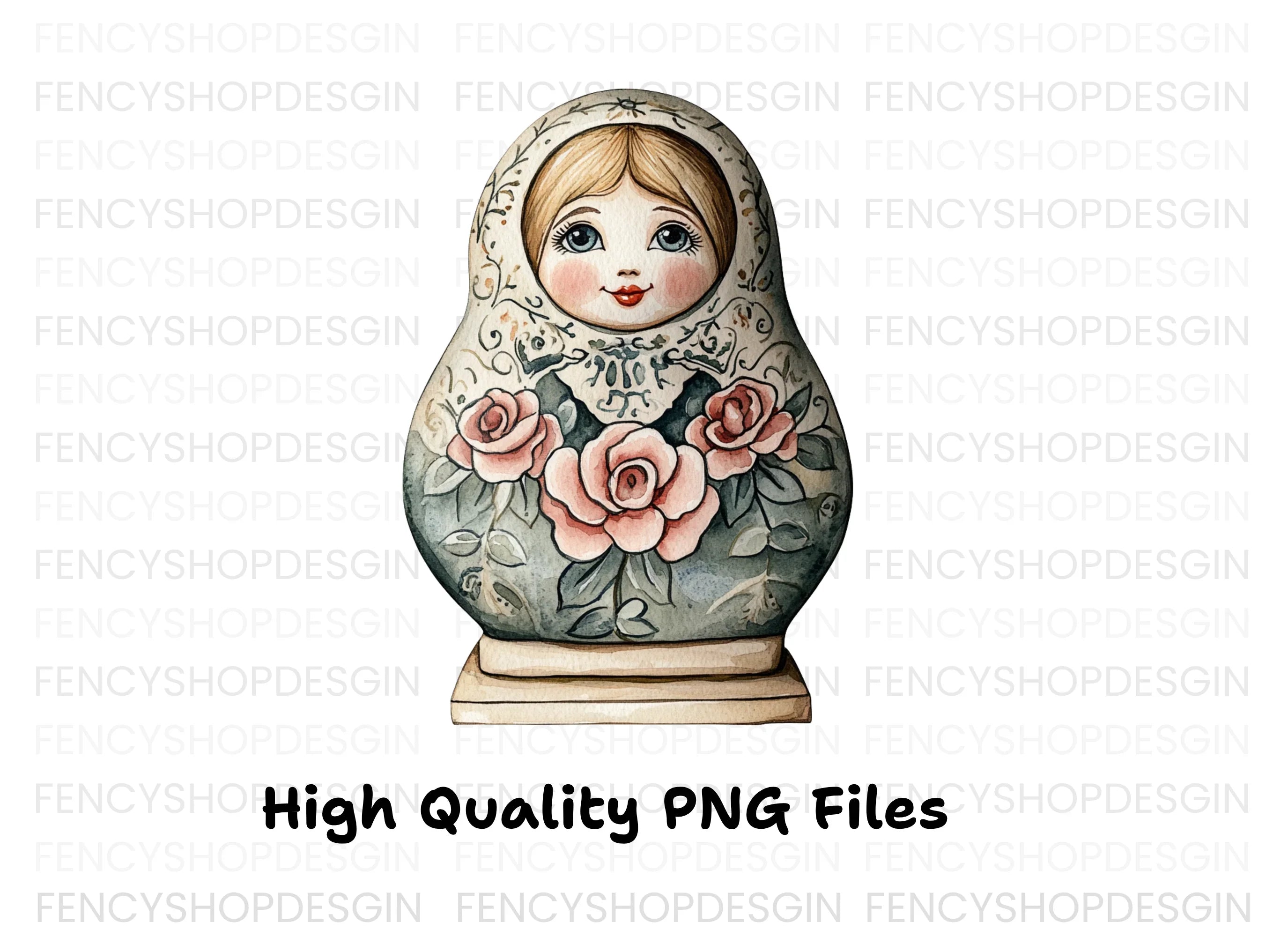 Russian Matryoshka Doll Clipart Bundle