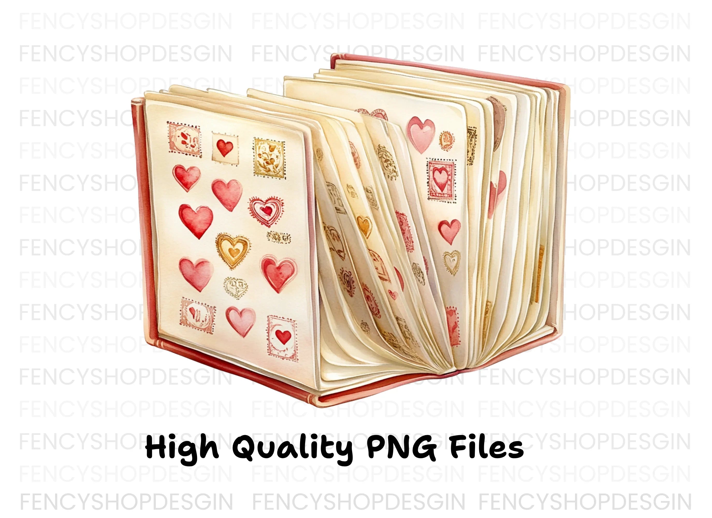 Valentine's Day Heart Stamp Clipart Bundle