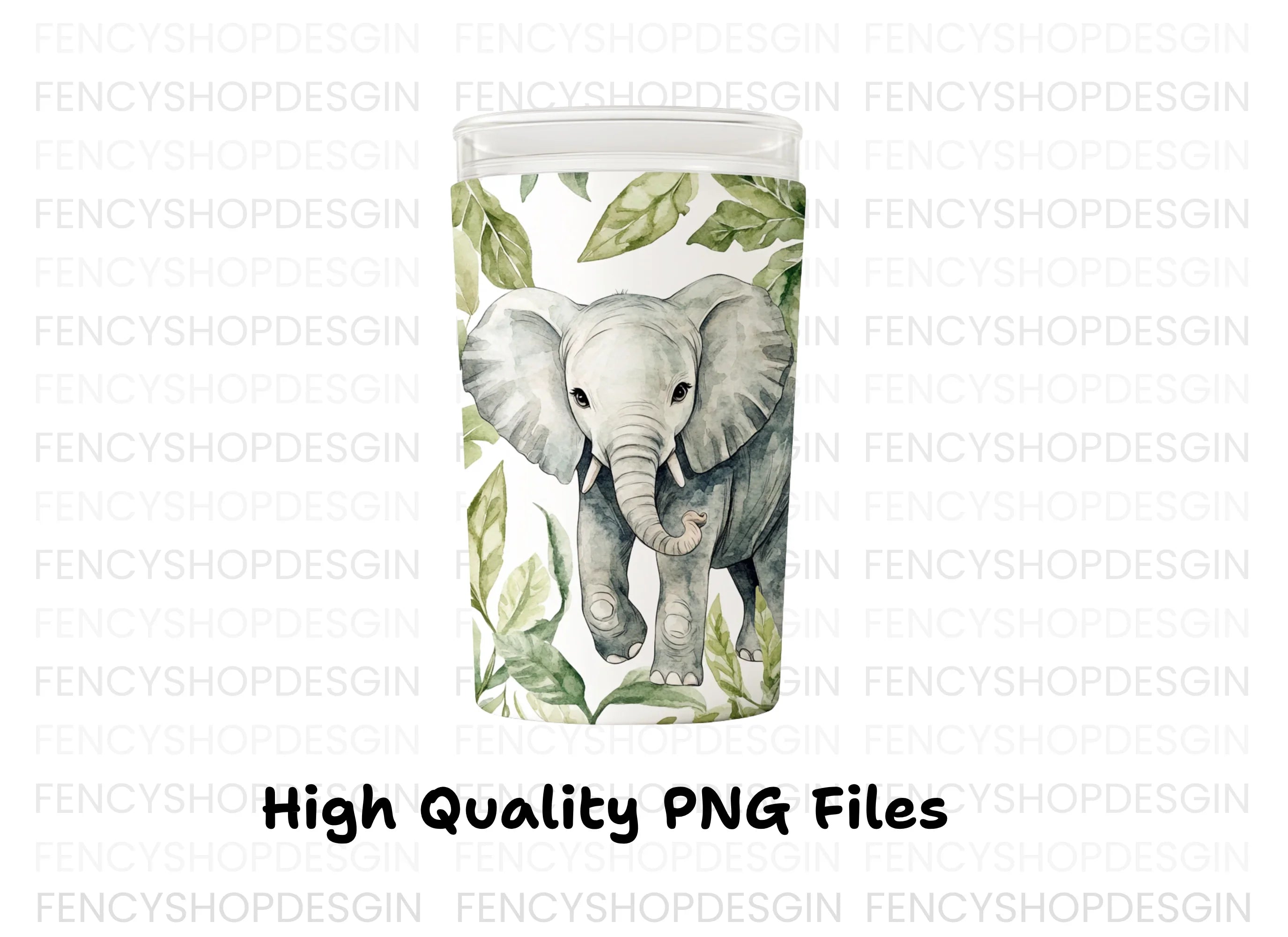 Jungle Baby Elephant Clipart Bundle