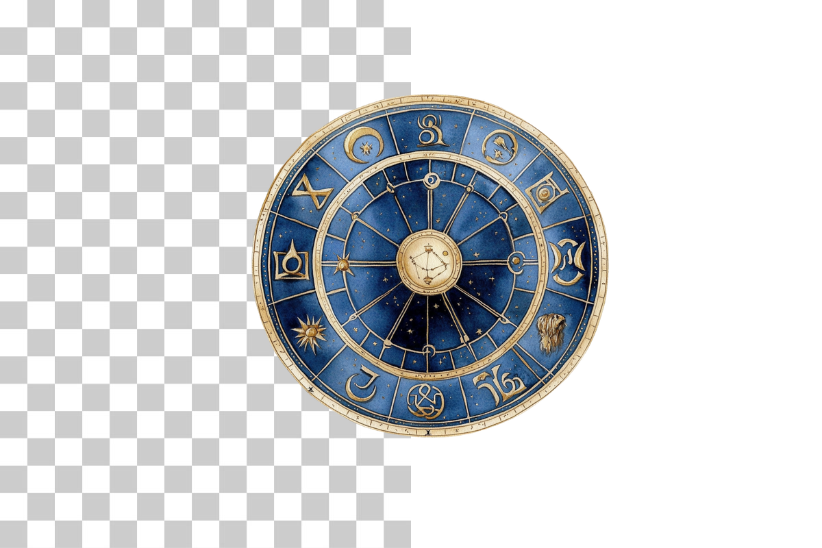Zodiac Astrology Wheel Clipart Bundle