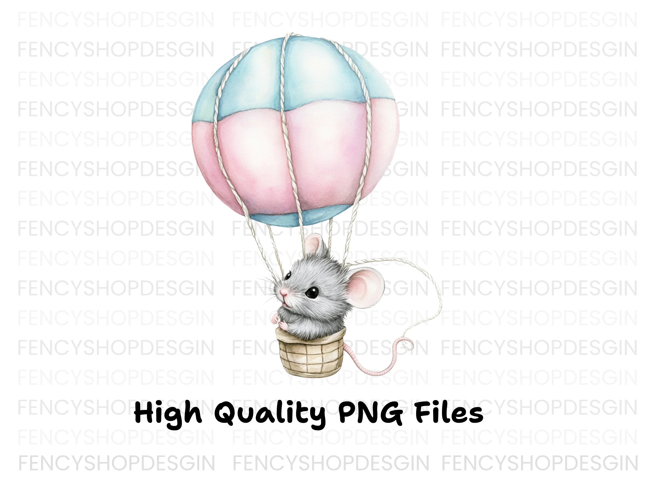 Mice in Hot Air Balloons Clipart Bundle