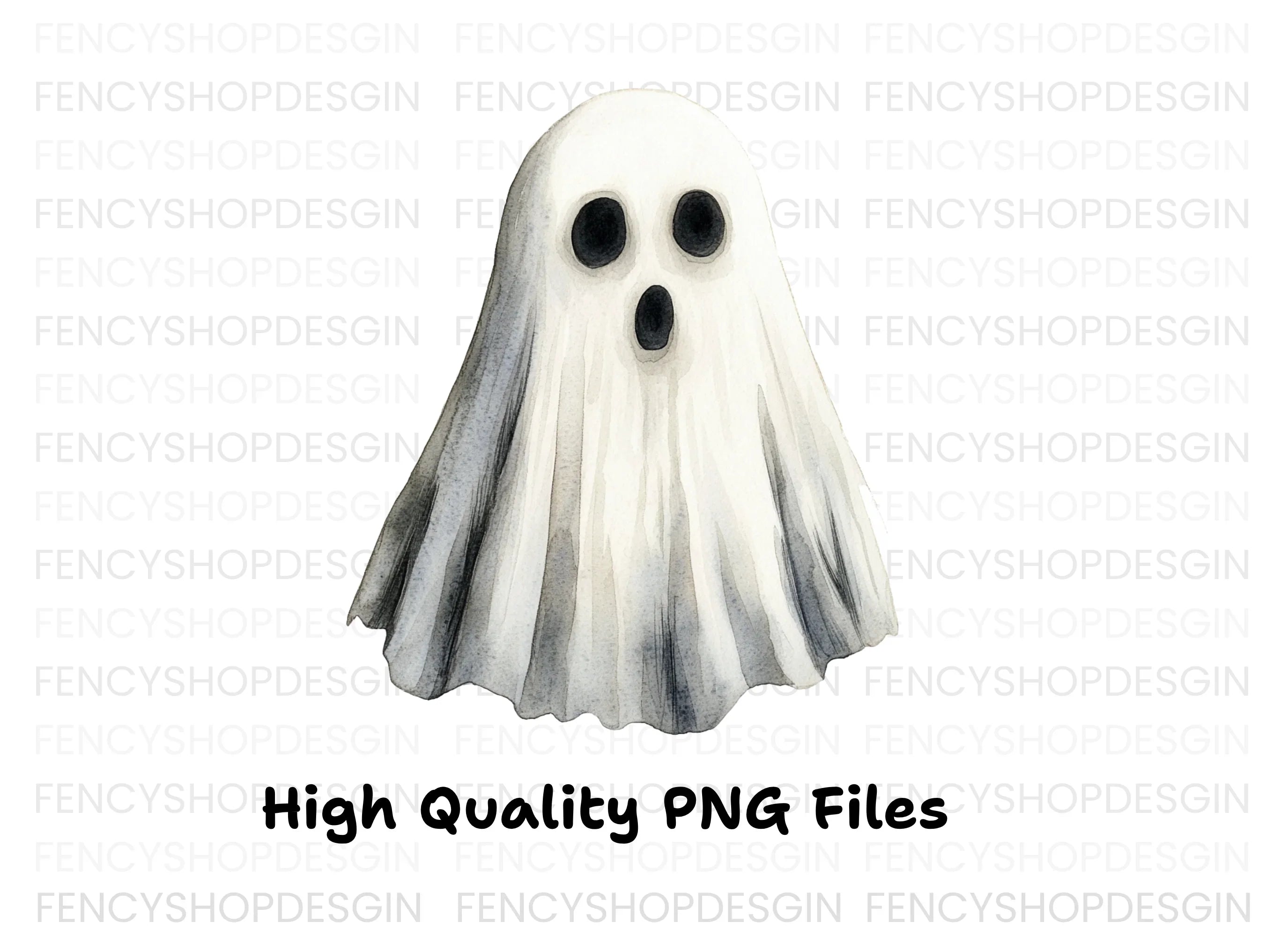 Spooky Ghost Trio Clipart Bundle