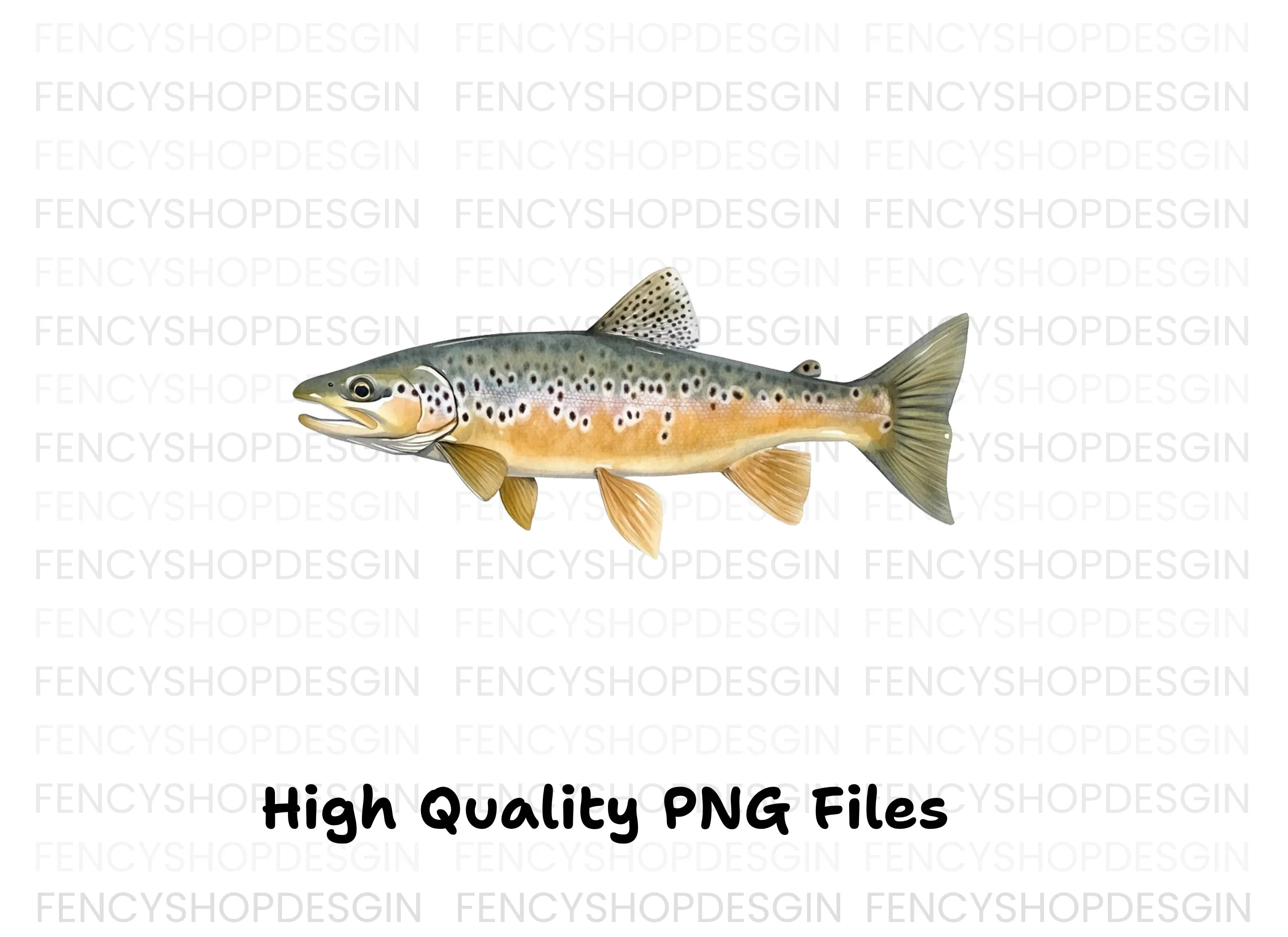 Brown Trout Fish Clipart Bundle