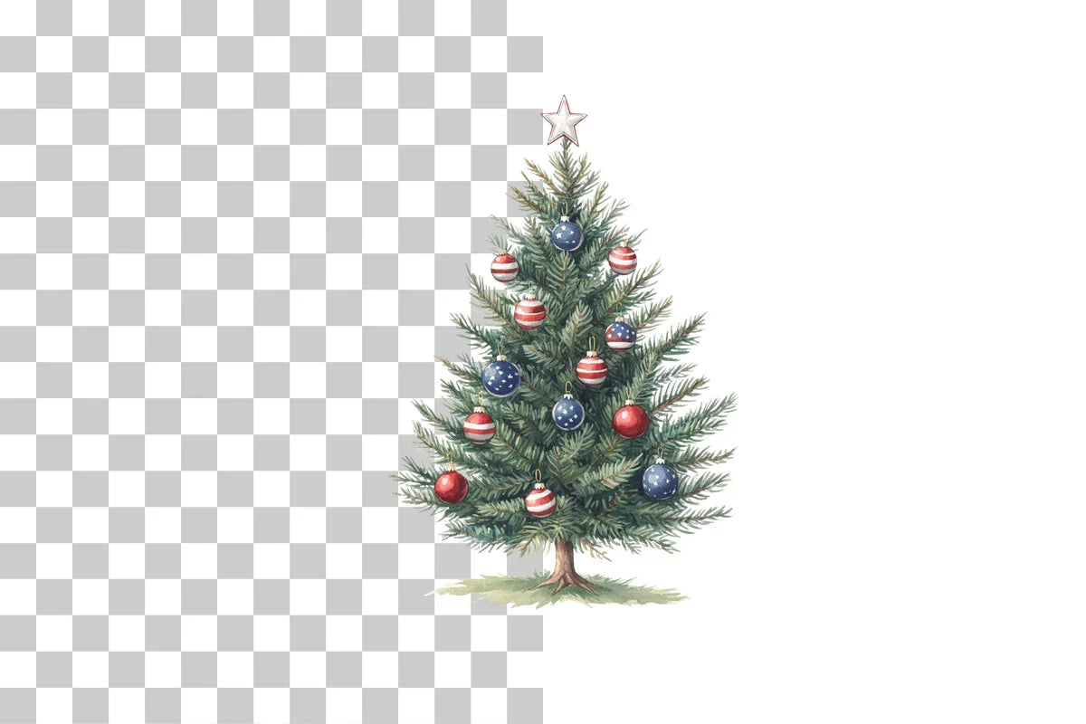Patriotic American Christmas Tree Clipart Bundle - CraftNest - Digital Crafting and Art