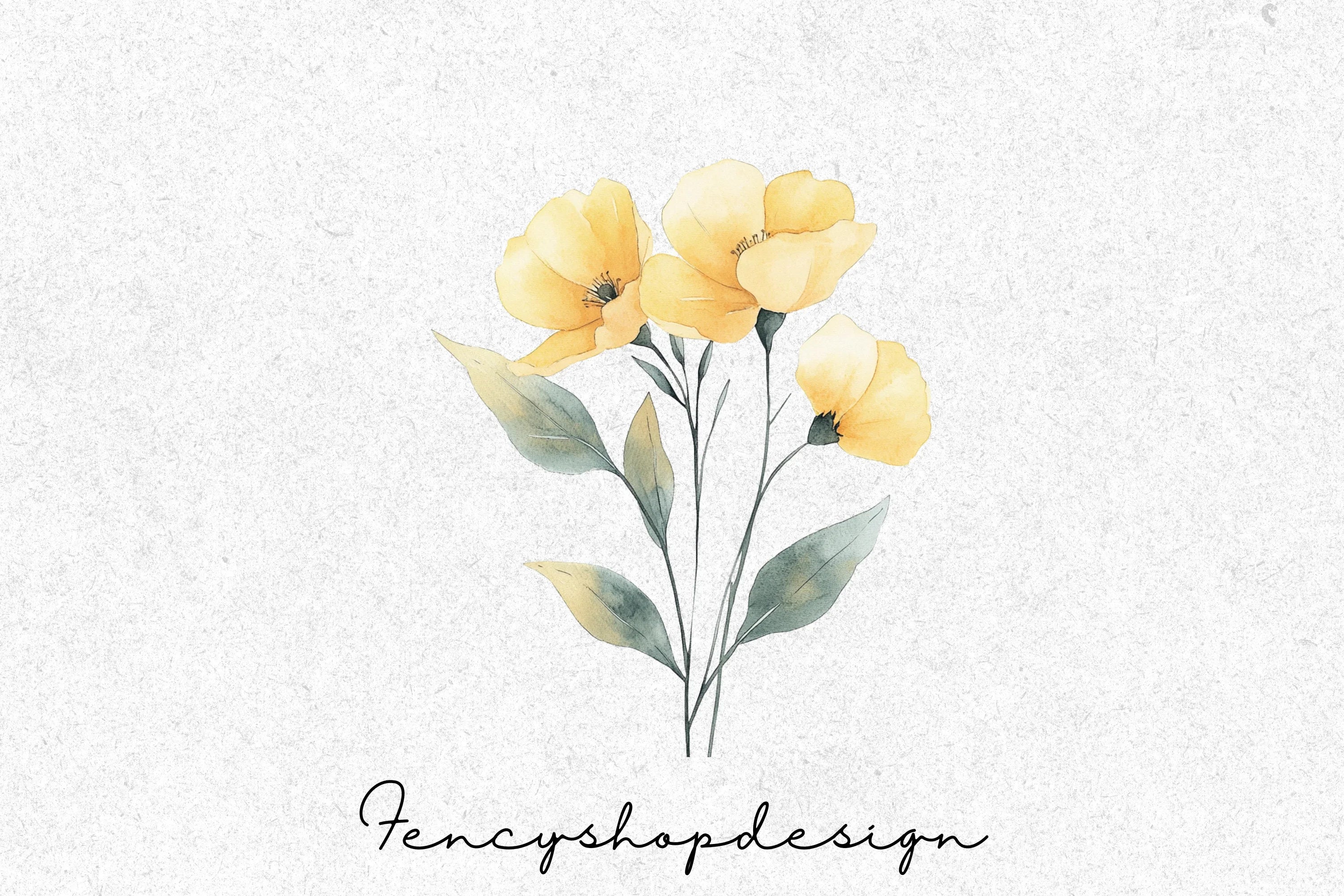 Yellow Flowers Clipart Bundle