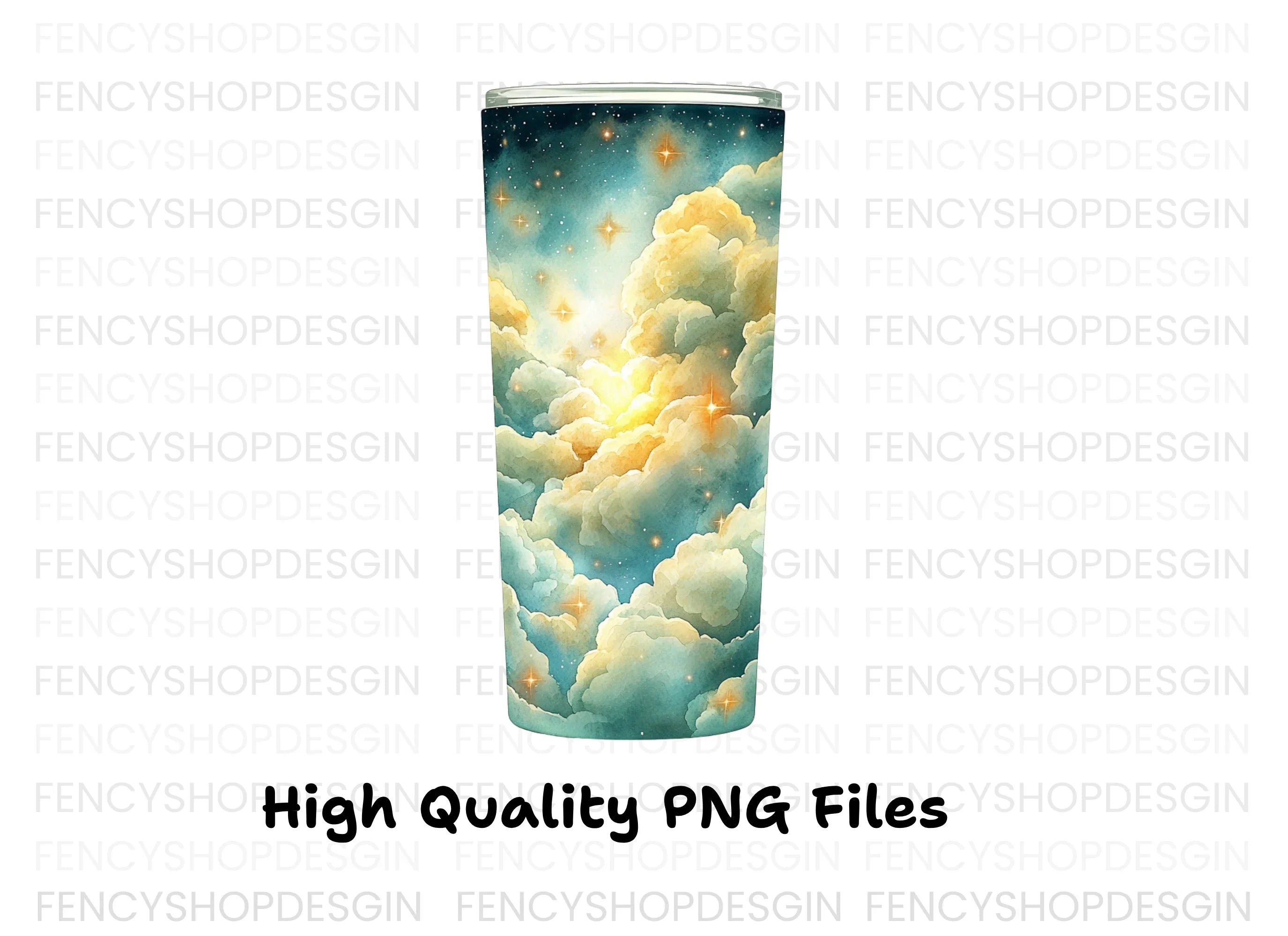 Celestial Cloud Tumbler Clipart Bundle