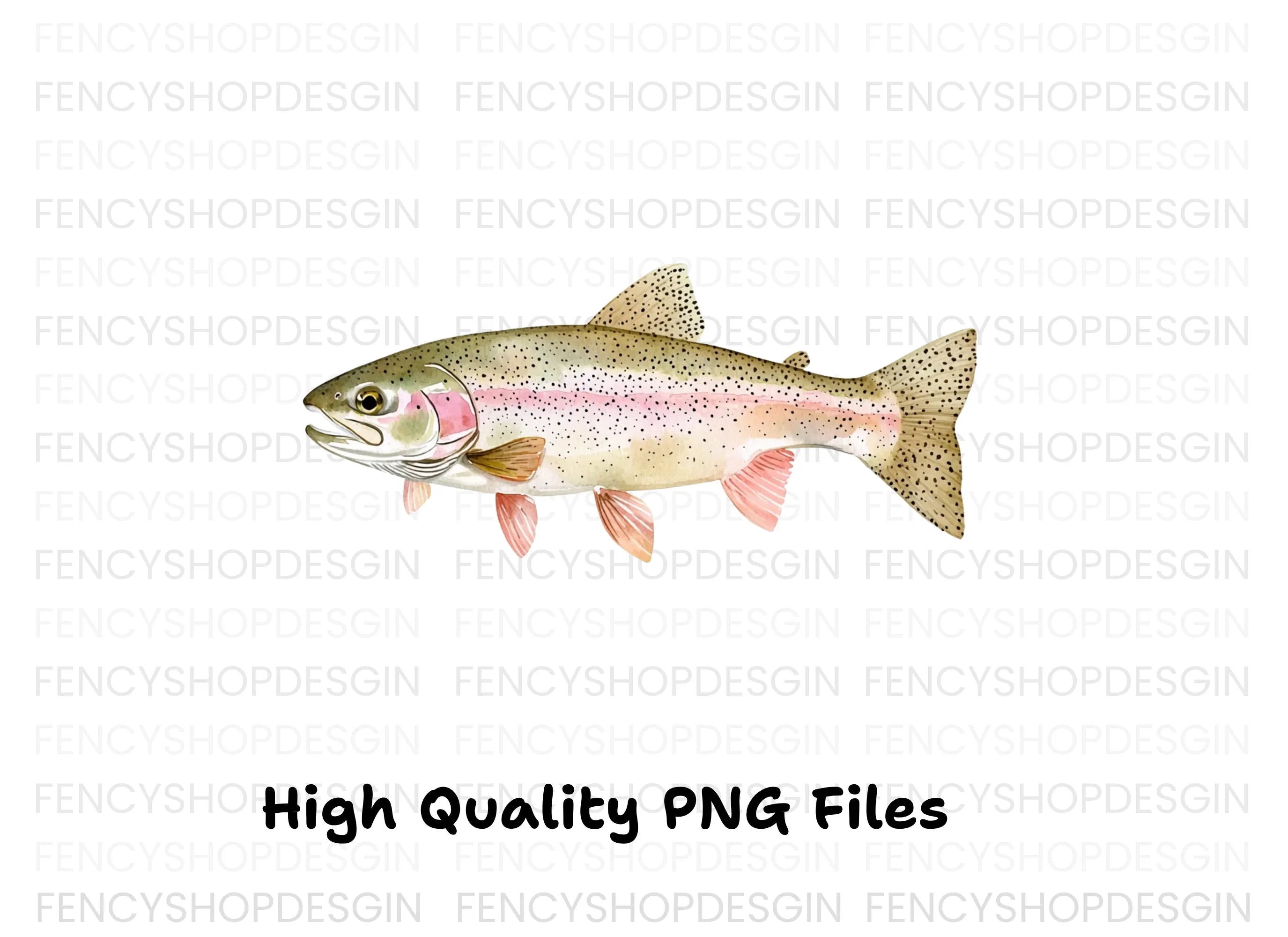 Rainbow Trout Fish Clipart Bundle