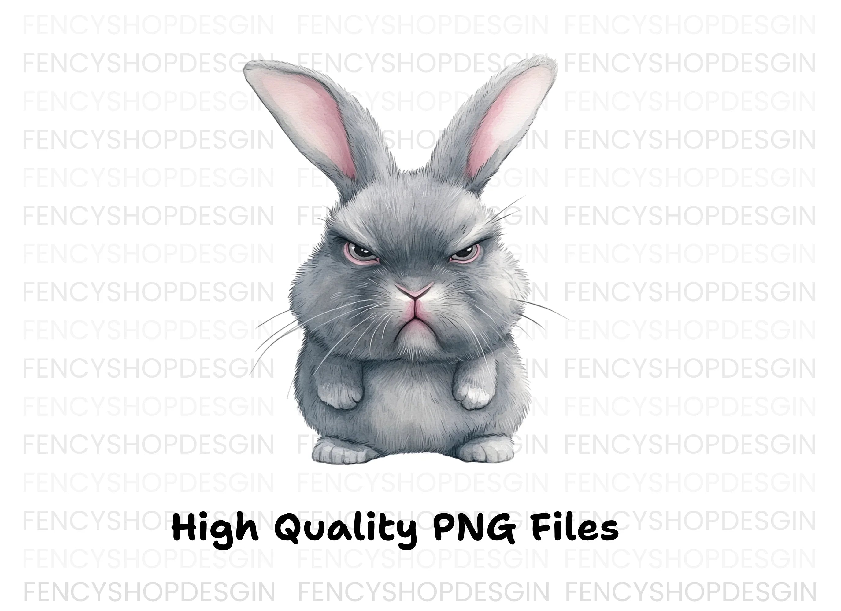 Angry Bunny Clipart Bundle