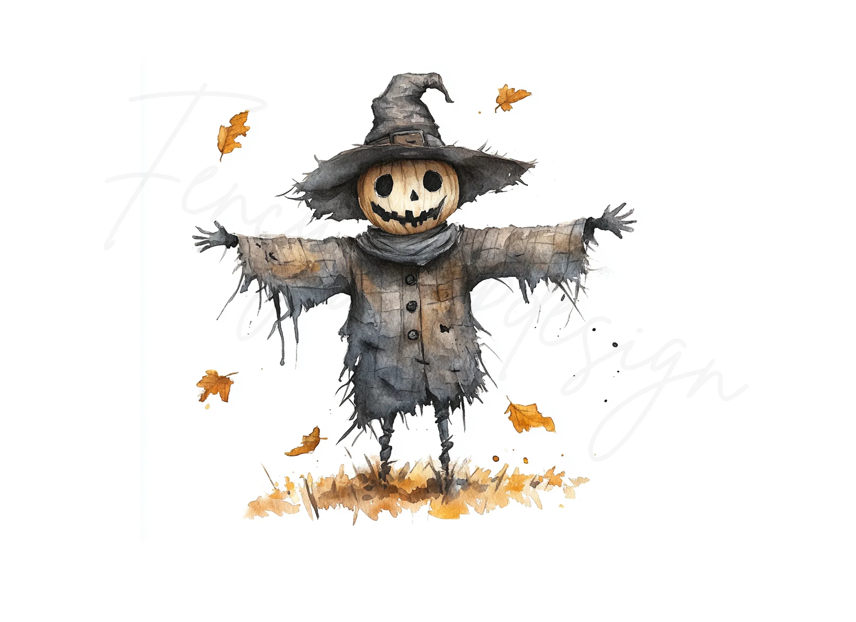 Halloween Scarecrow Clipart Bundle