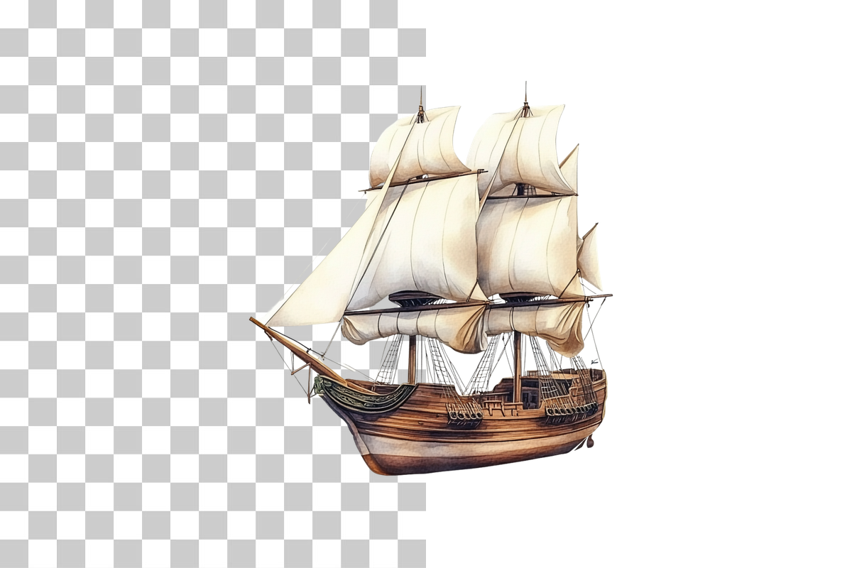 Pirate Sailing Ship Clipart Bundle