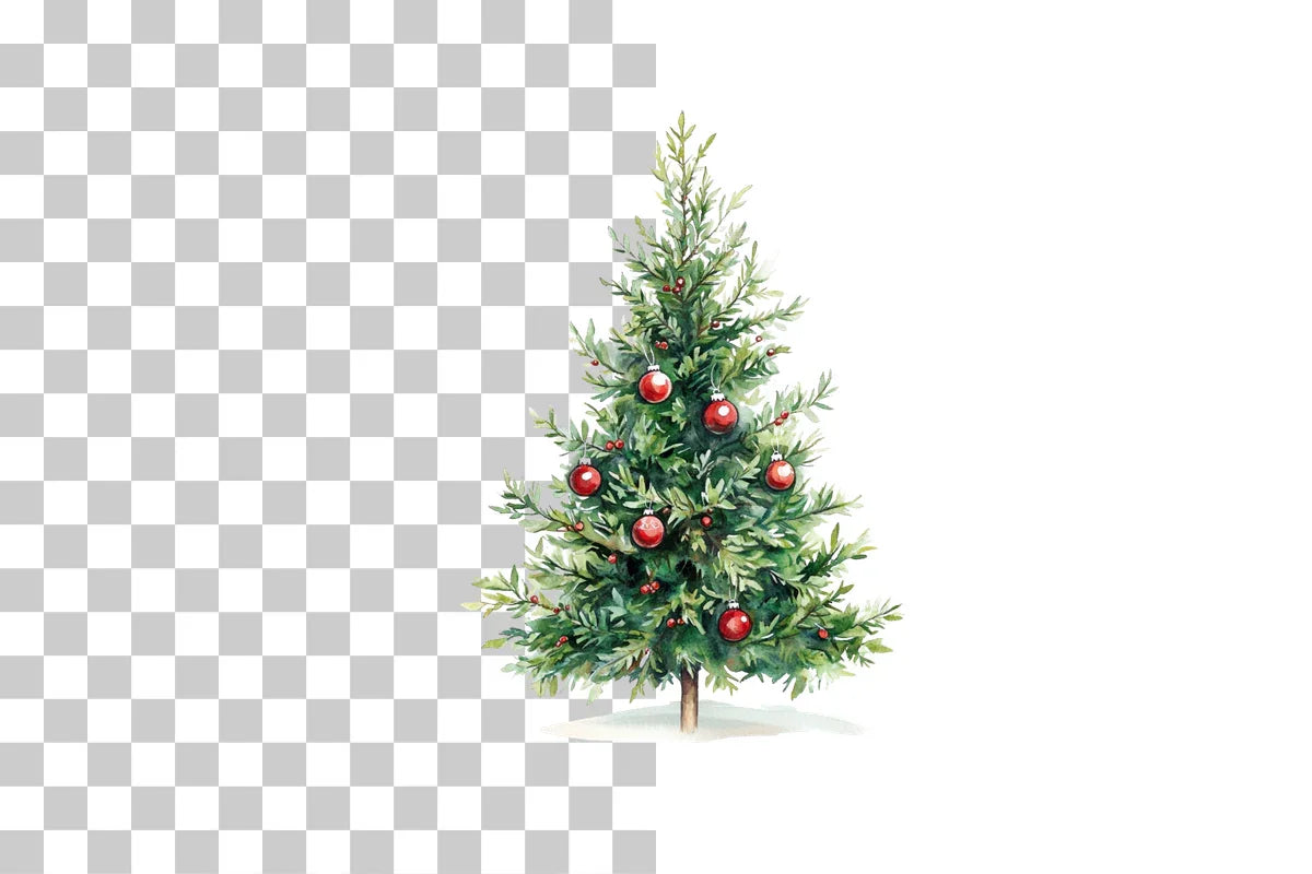 Classic Christmas Tree with Ornaments Clipart Bundle - CraftNest - Digital Crafting and Art