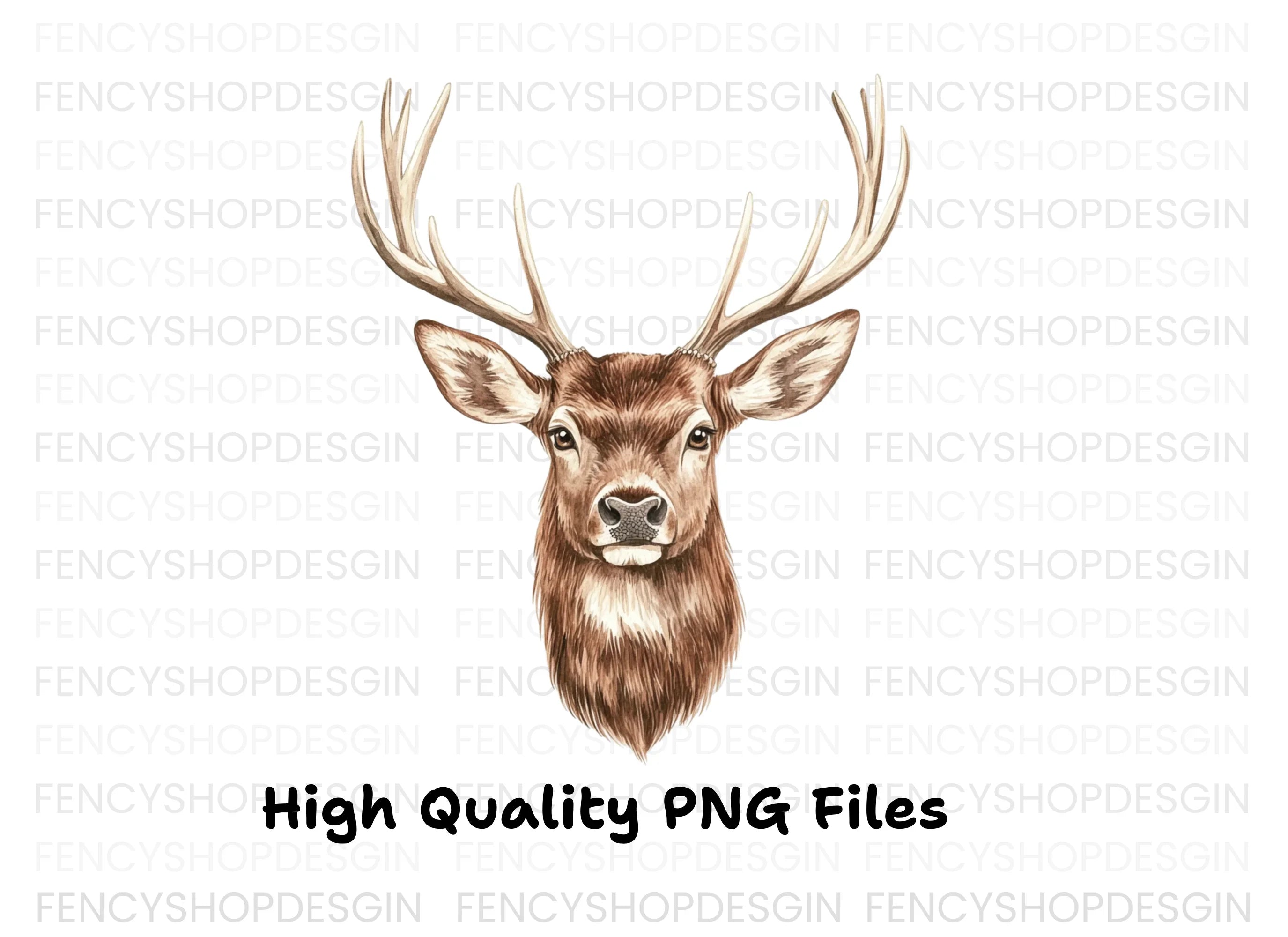 Majestic Deer Head Clipart Bundle