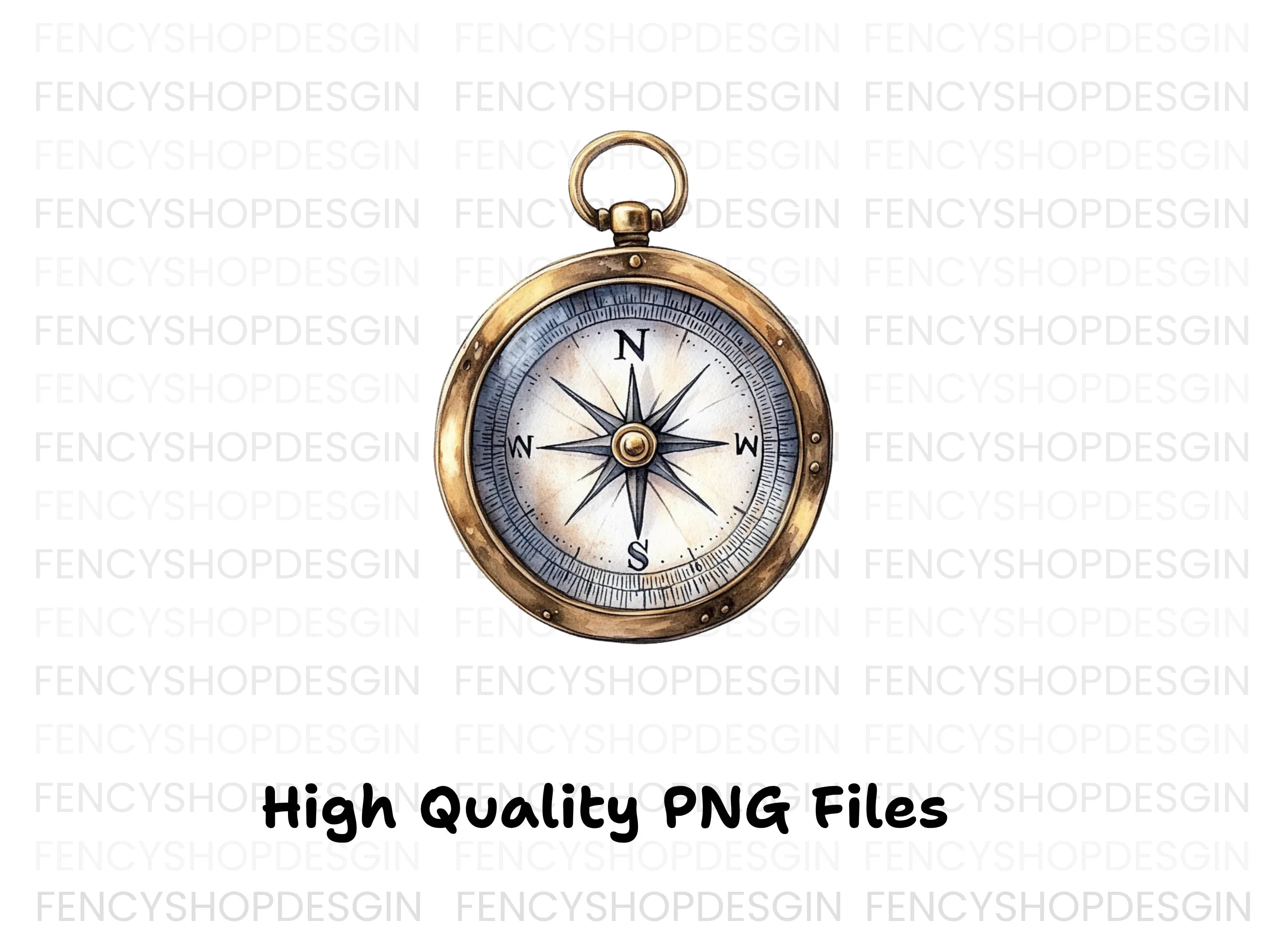 Vintage Compass Clipart Bundle