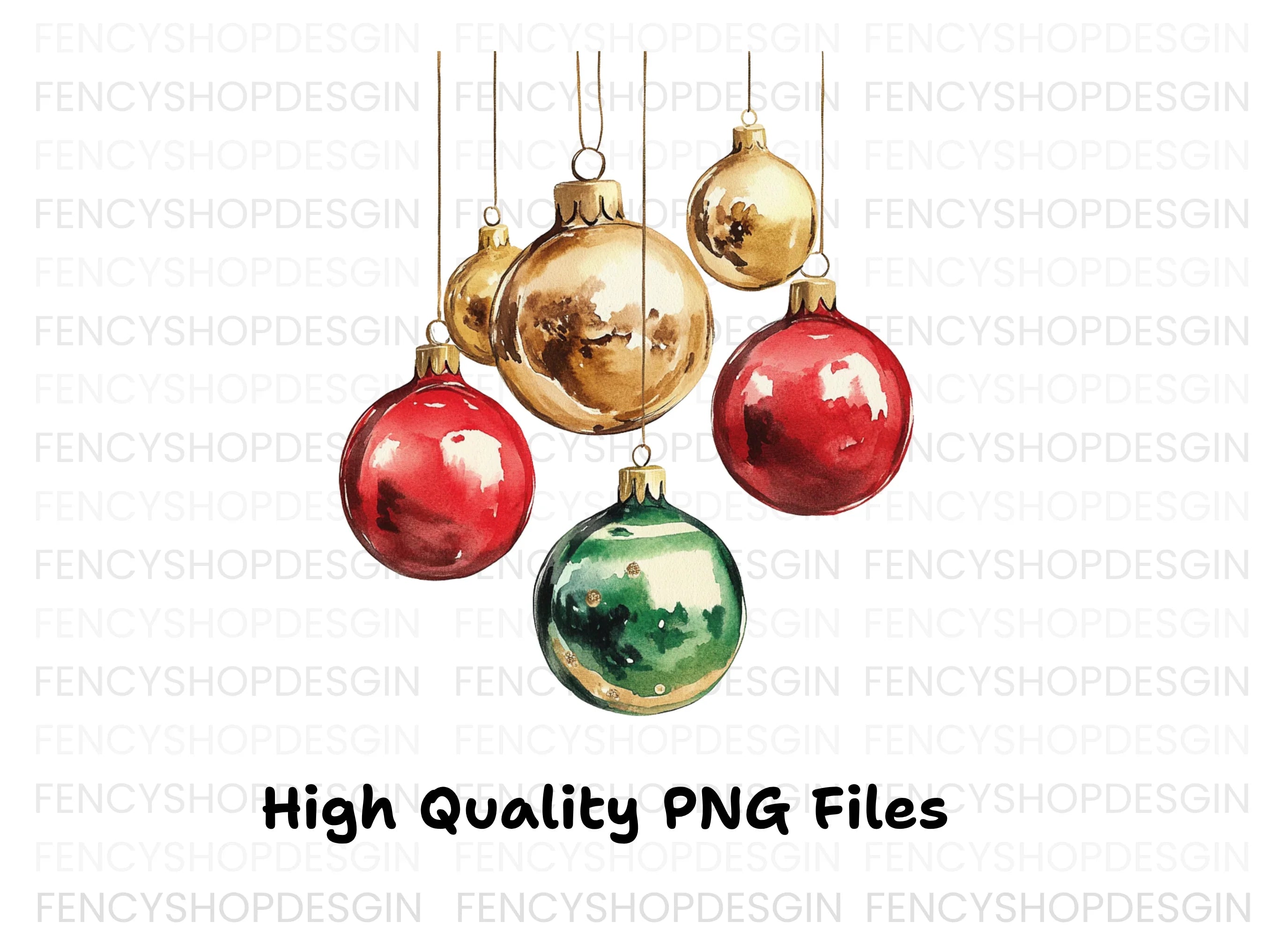 Vibrant Christmas Baubles Clipart Bundle