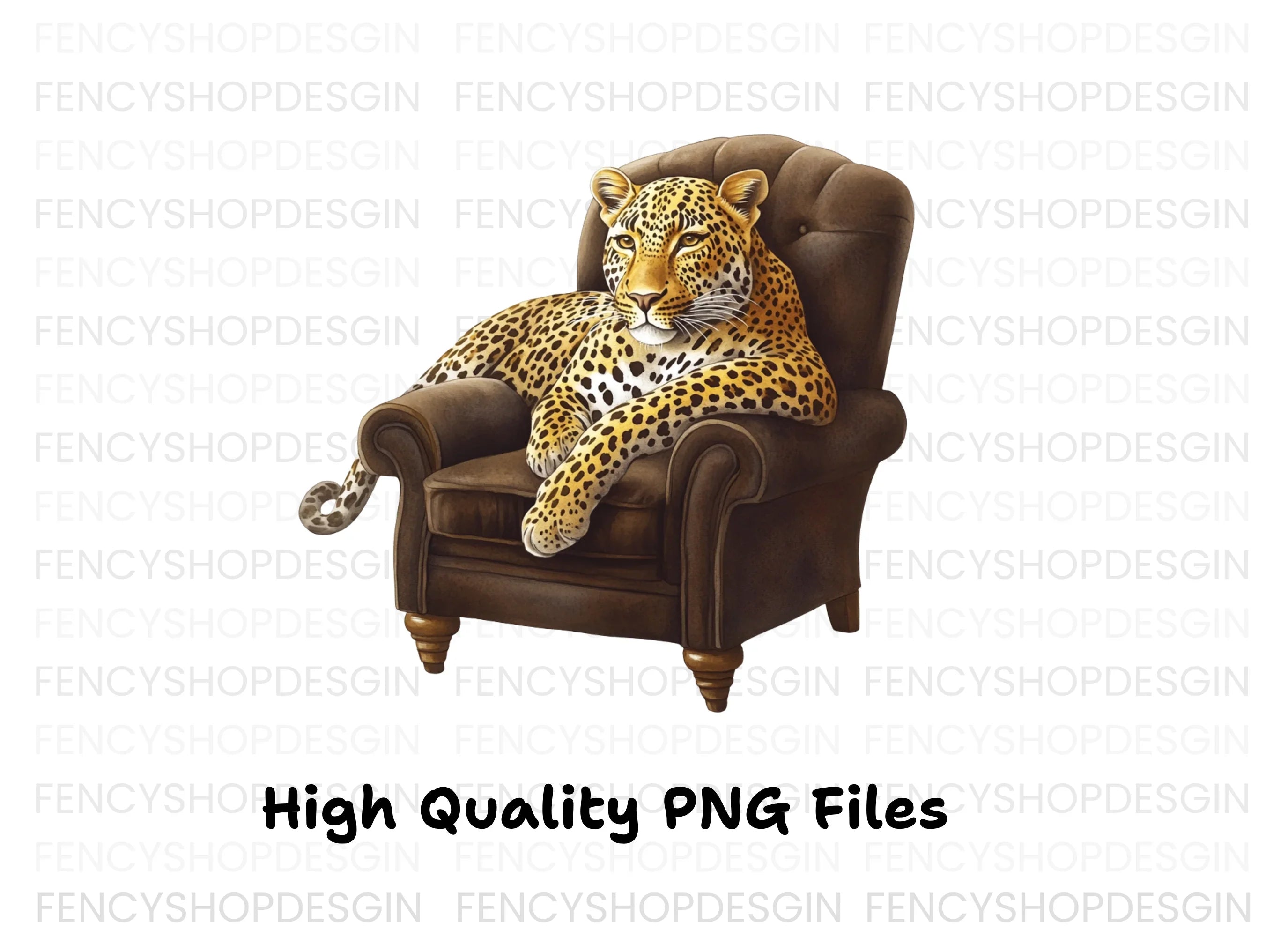 Leopard in Armchair Clipart Bundle