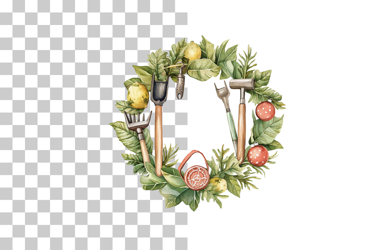 Cozy Christmas Garden Clipart Collection Bundle