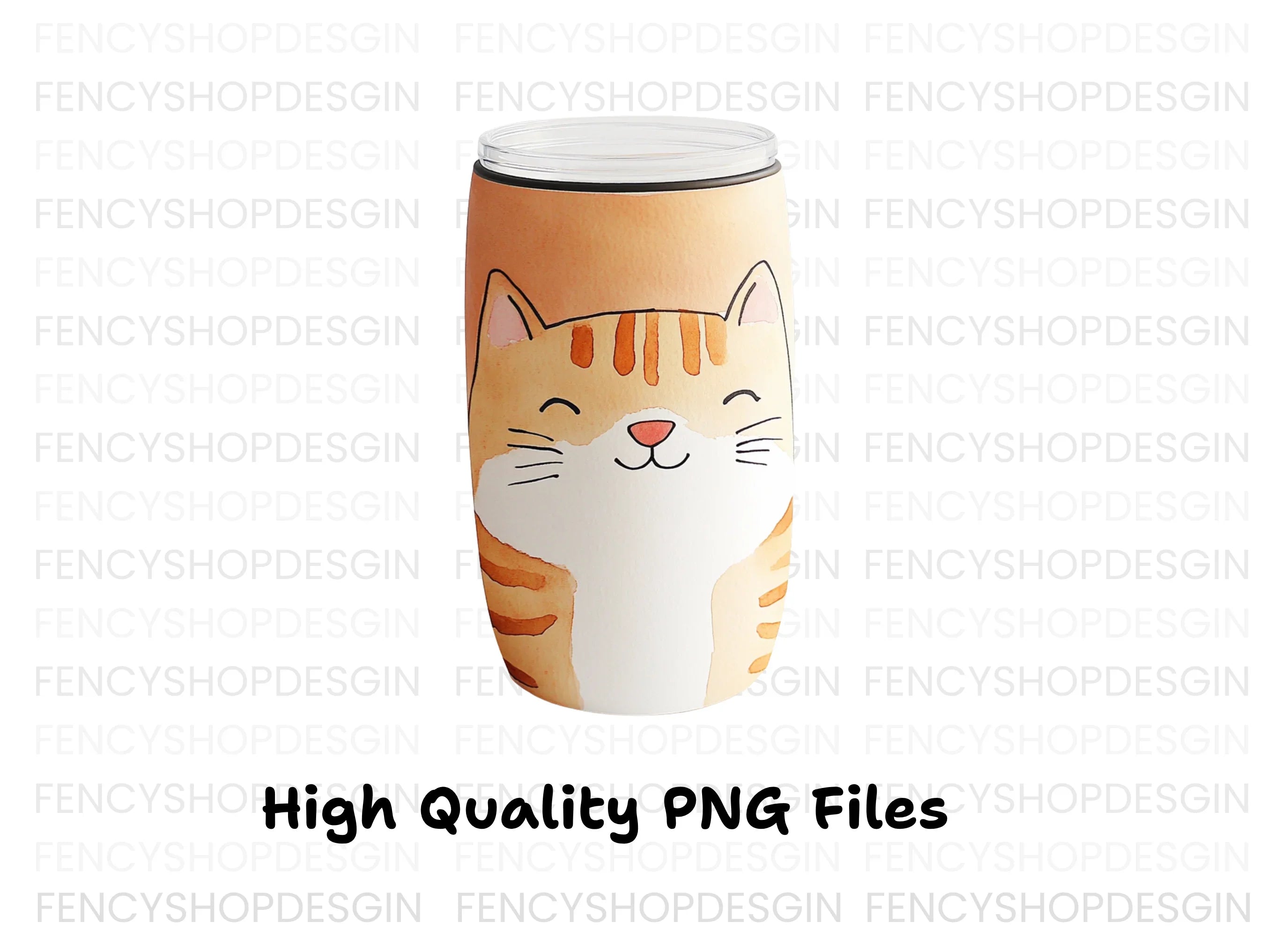 Cute Orange Tabby Cat Tumbler Clipart Bundle