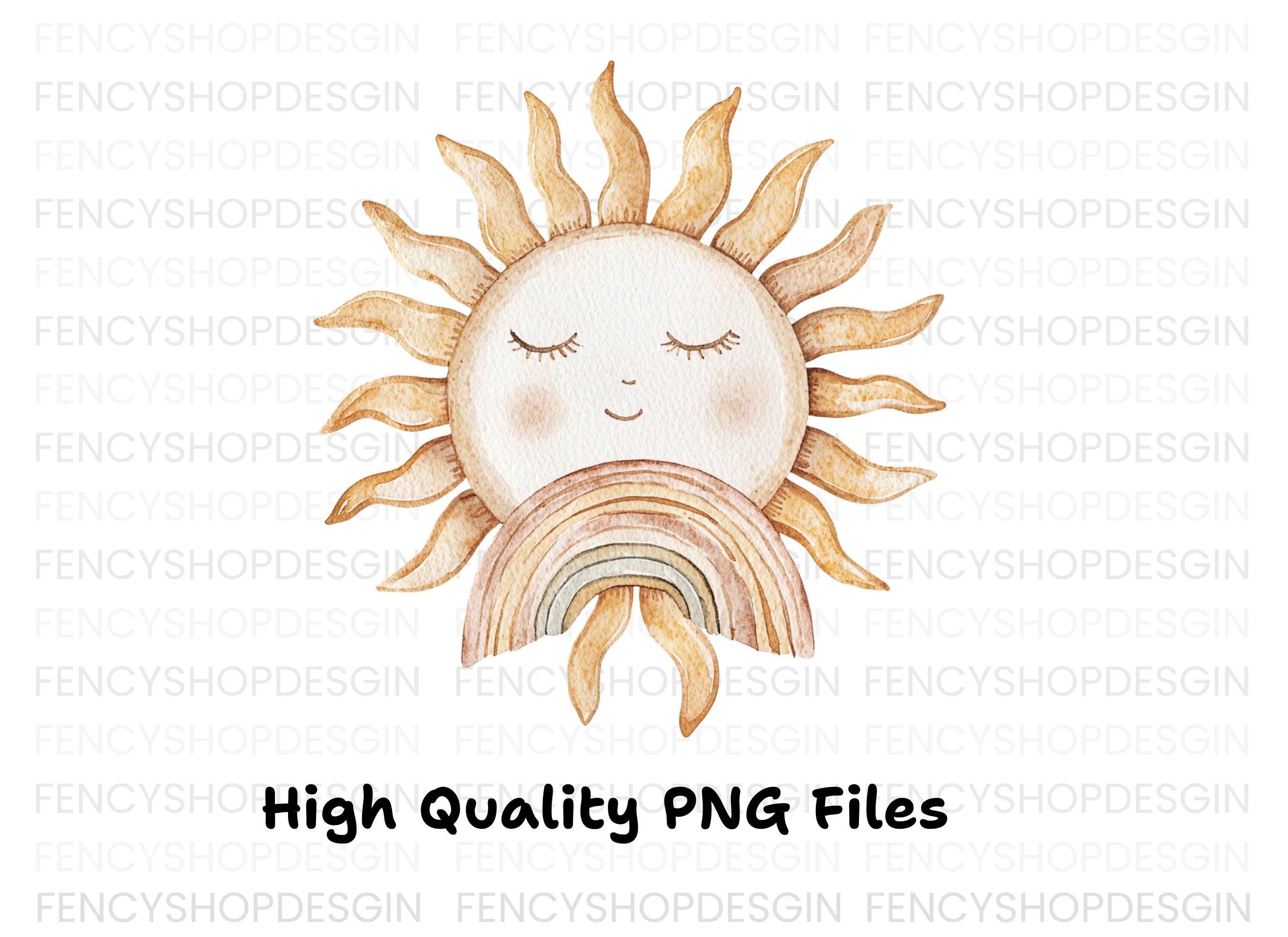 Boho Sun and Rainbow Clipart Bundle