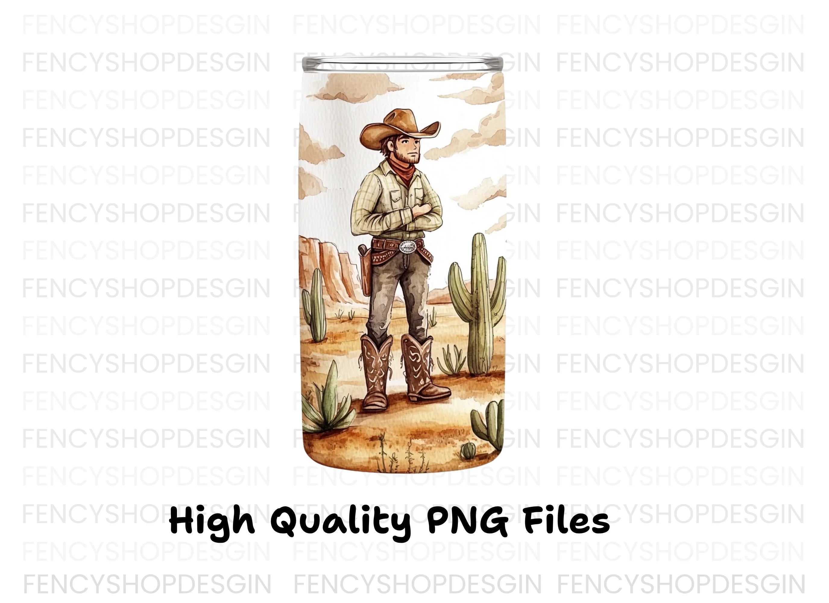 Cowboy Tumbler Clipart Bundle