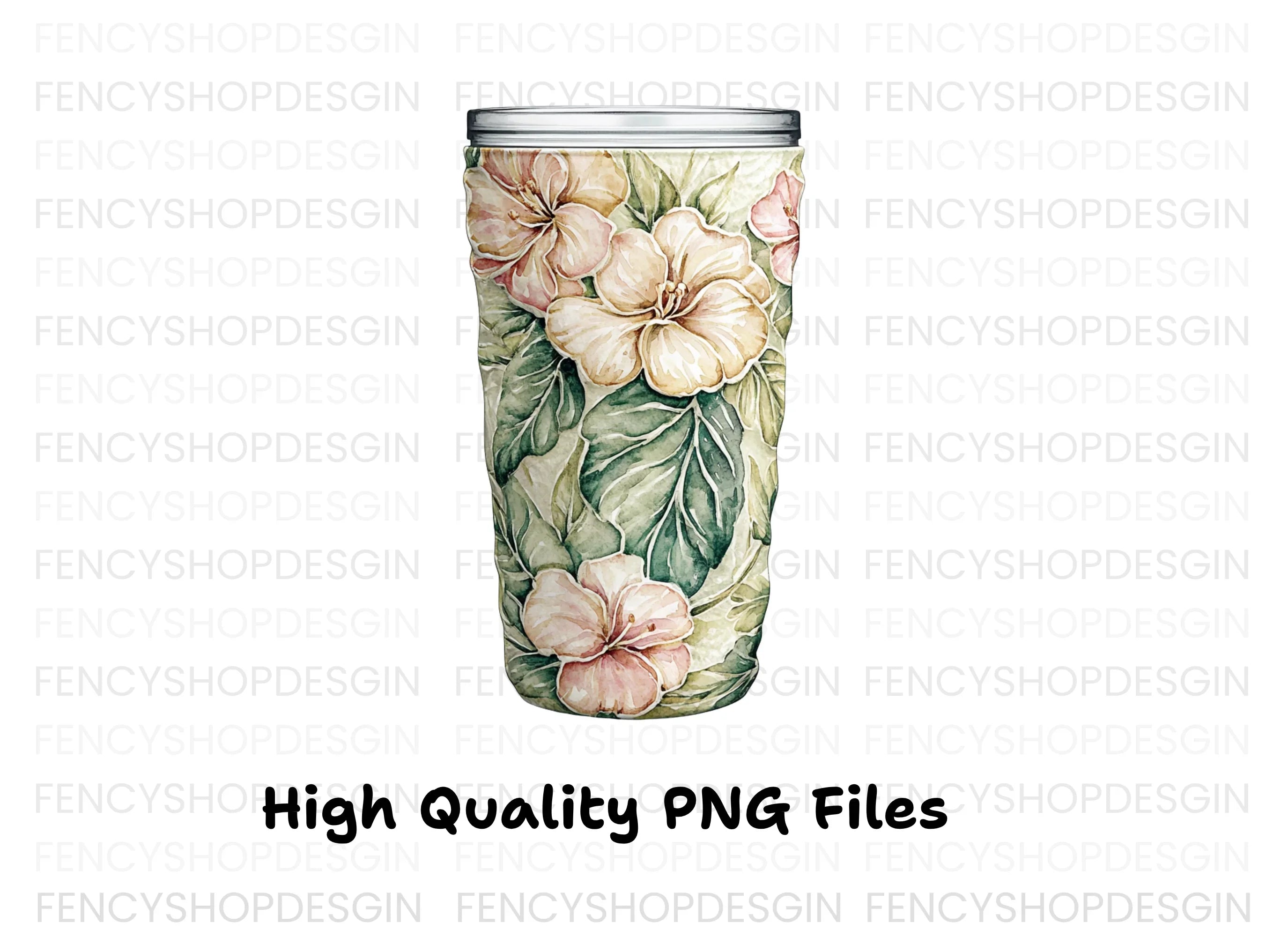 Tropical Hibiscus Tumbler Clipart Bundle
