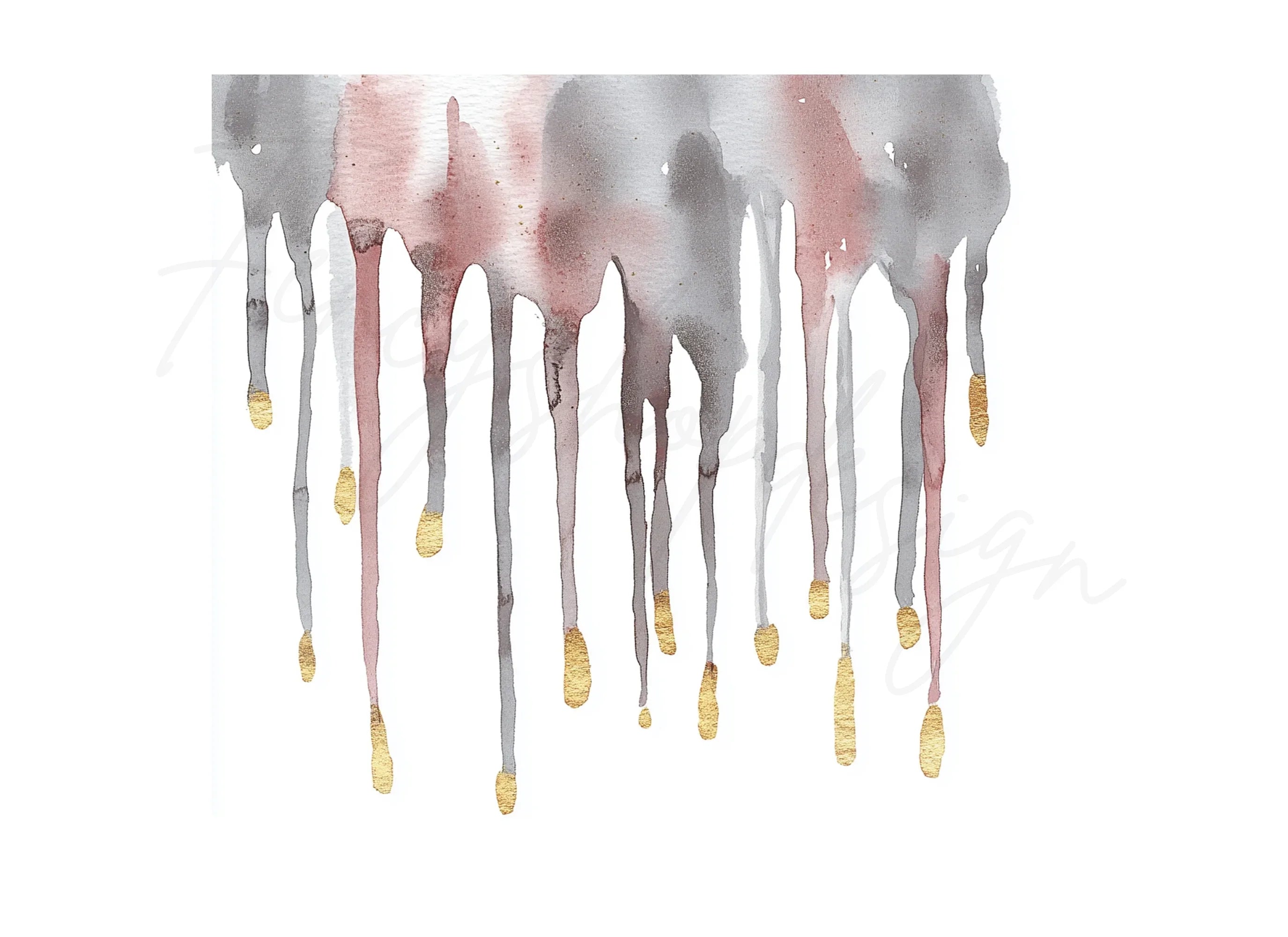 Drips with Gold Accents Clipart Bundle