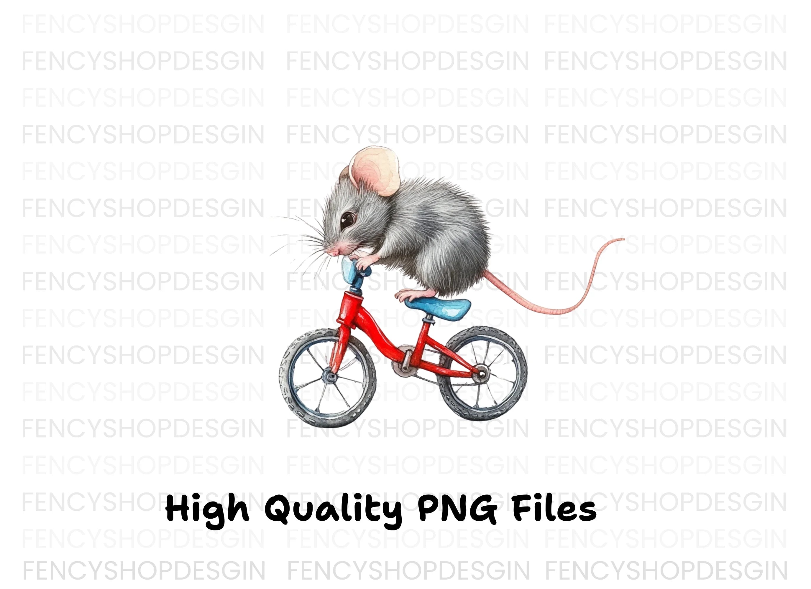 Cute Mice Riding Bikes Clipart Bundle