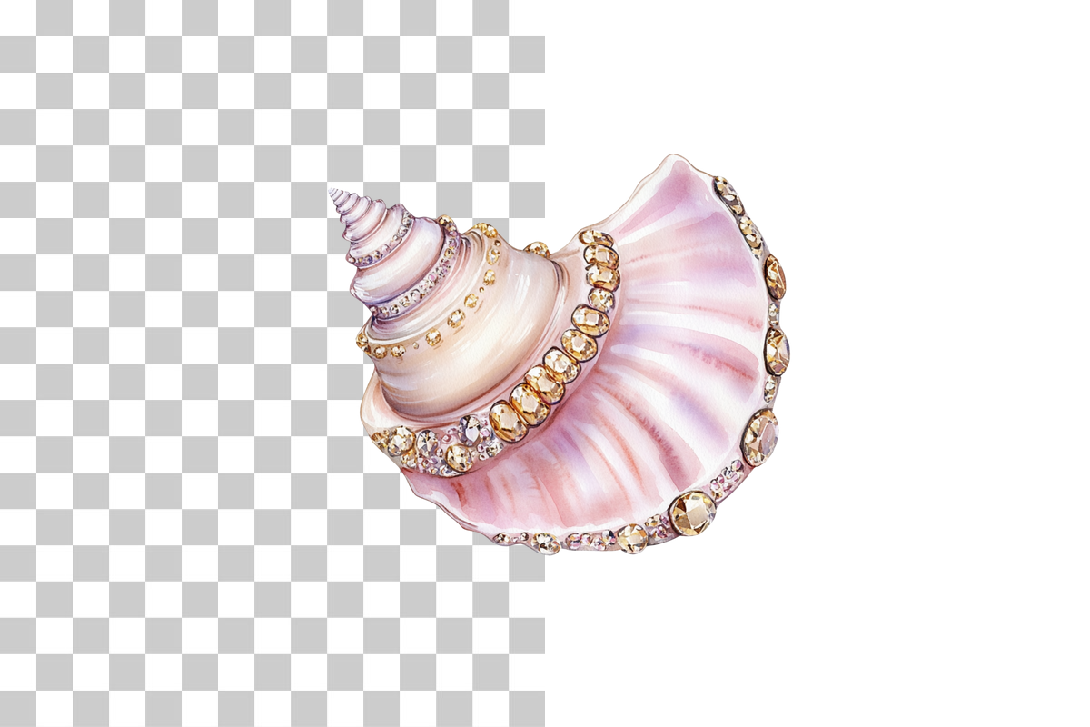 Jeweled Seashell Clipart Bundle