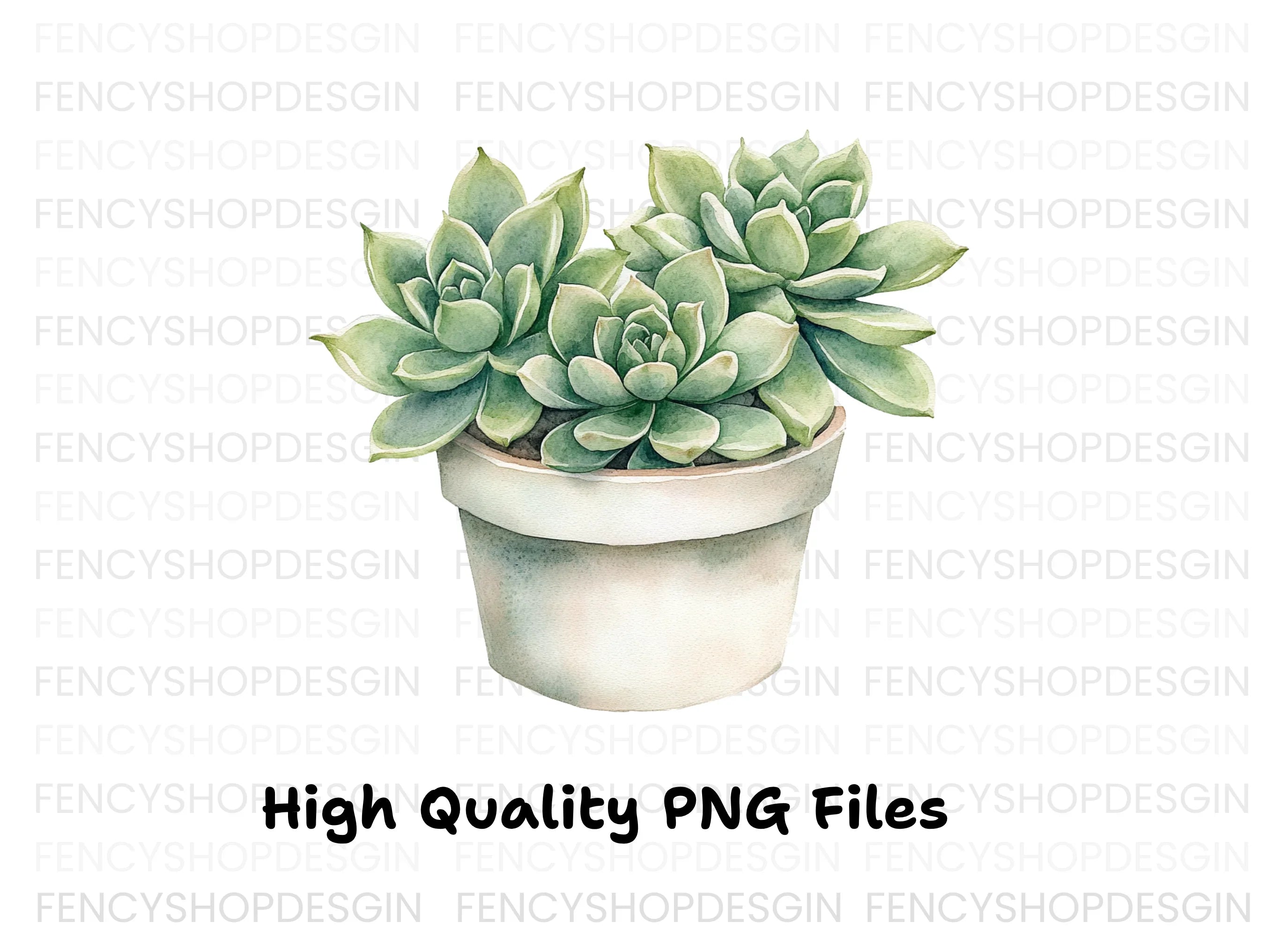 Potted Succulent Clipart Bundle