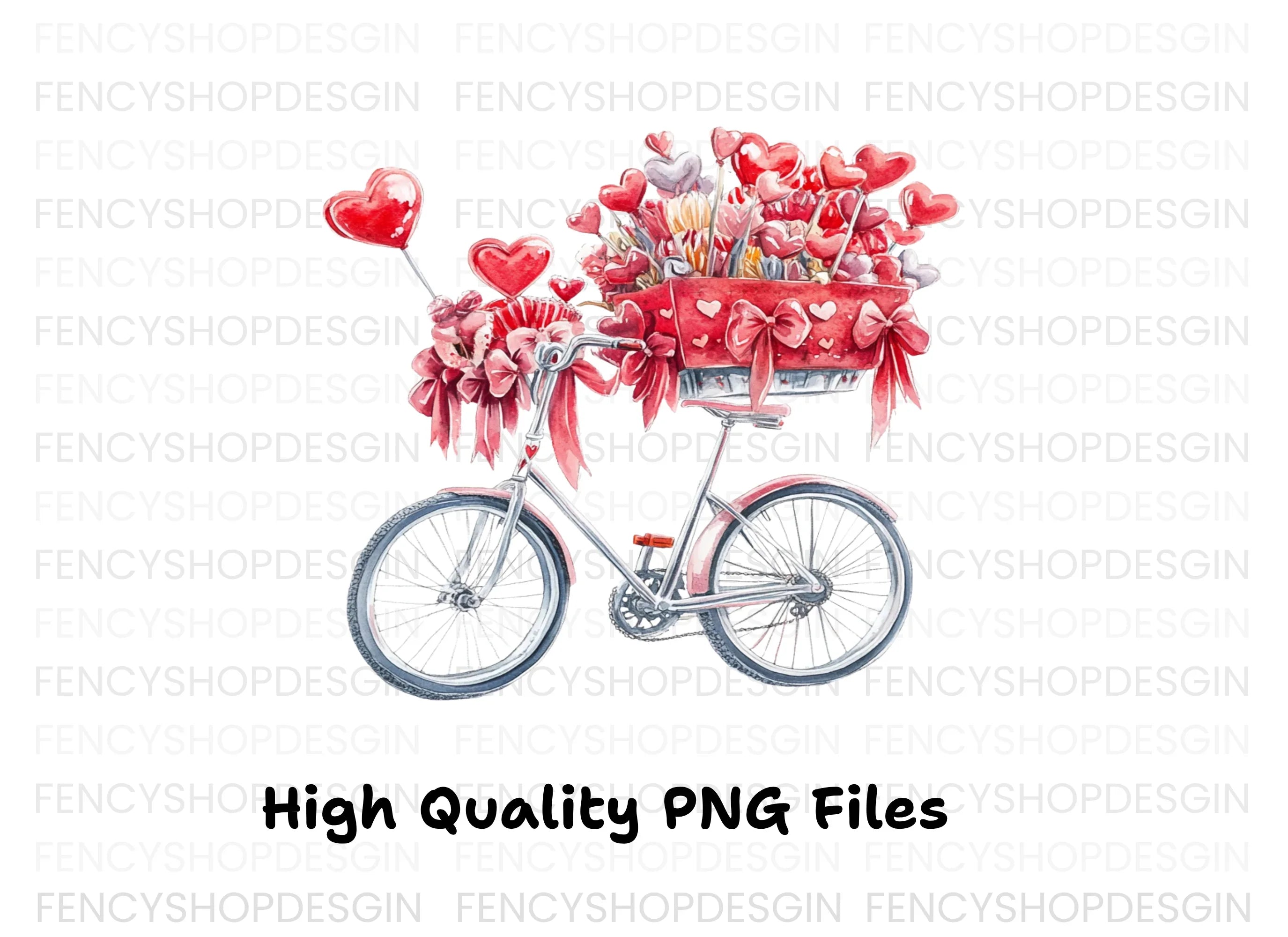 Valentine's Day Bicycle Clipart Bundle