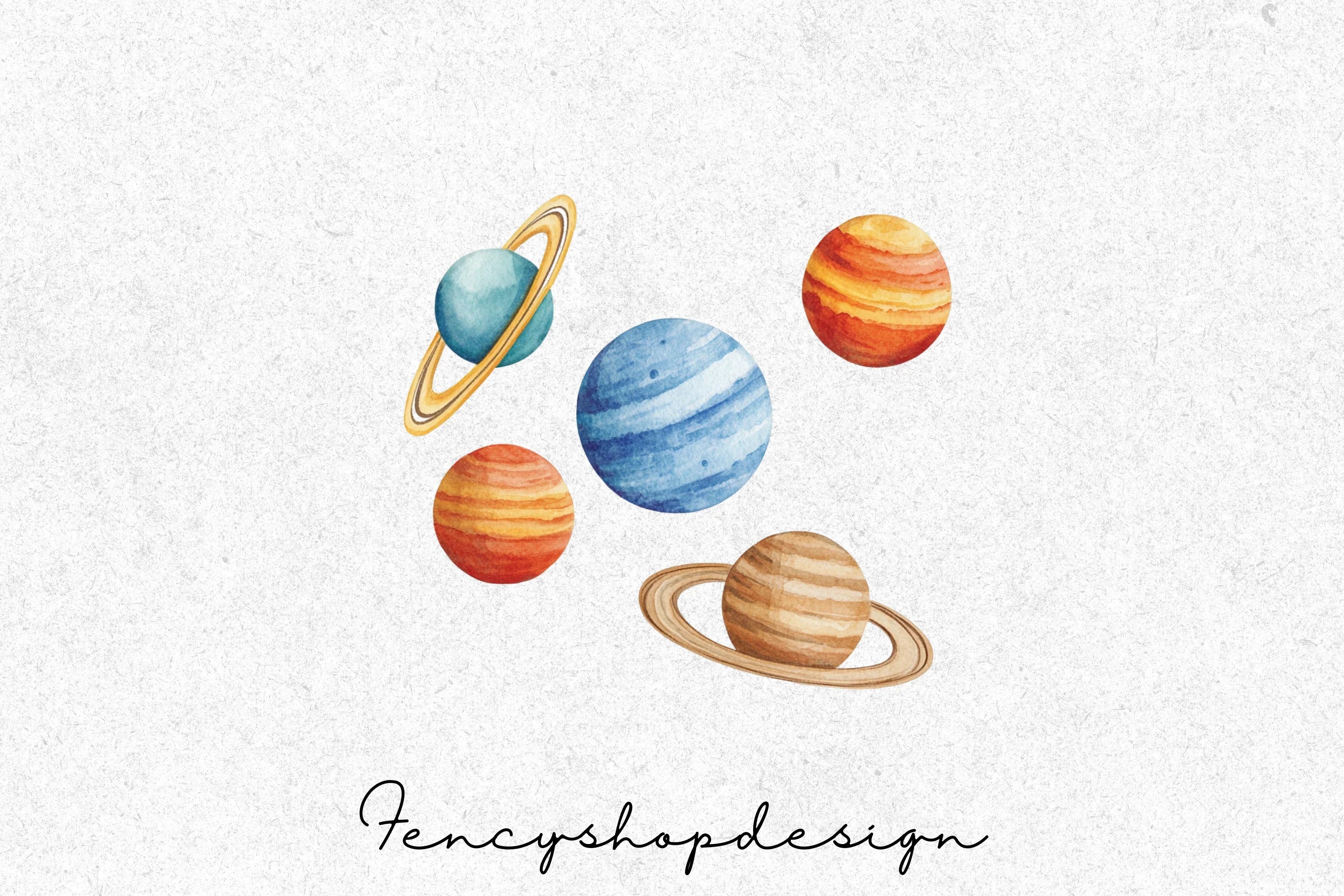 Solar System Planets Clipart Bundle