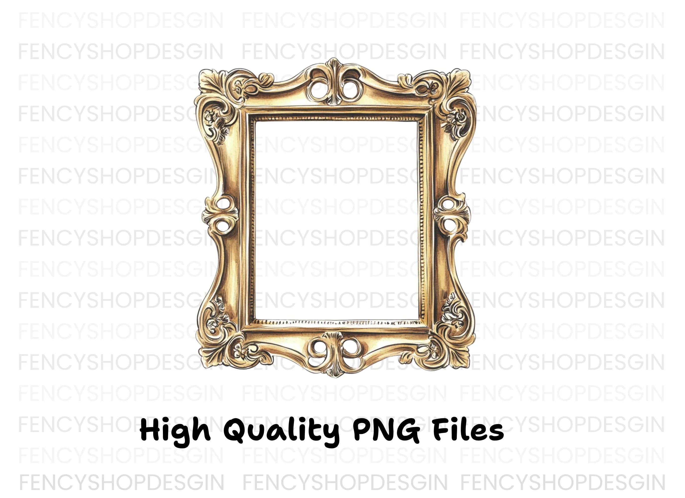 Elegant Gold Ornate Frames Clipart Bundle