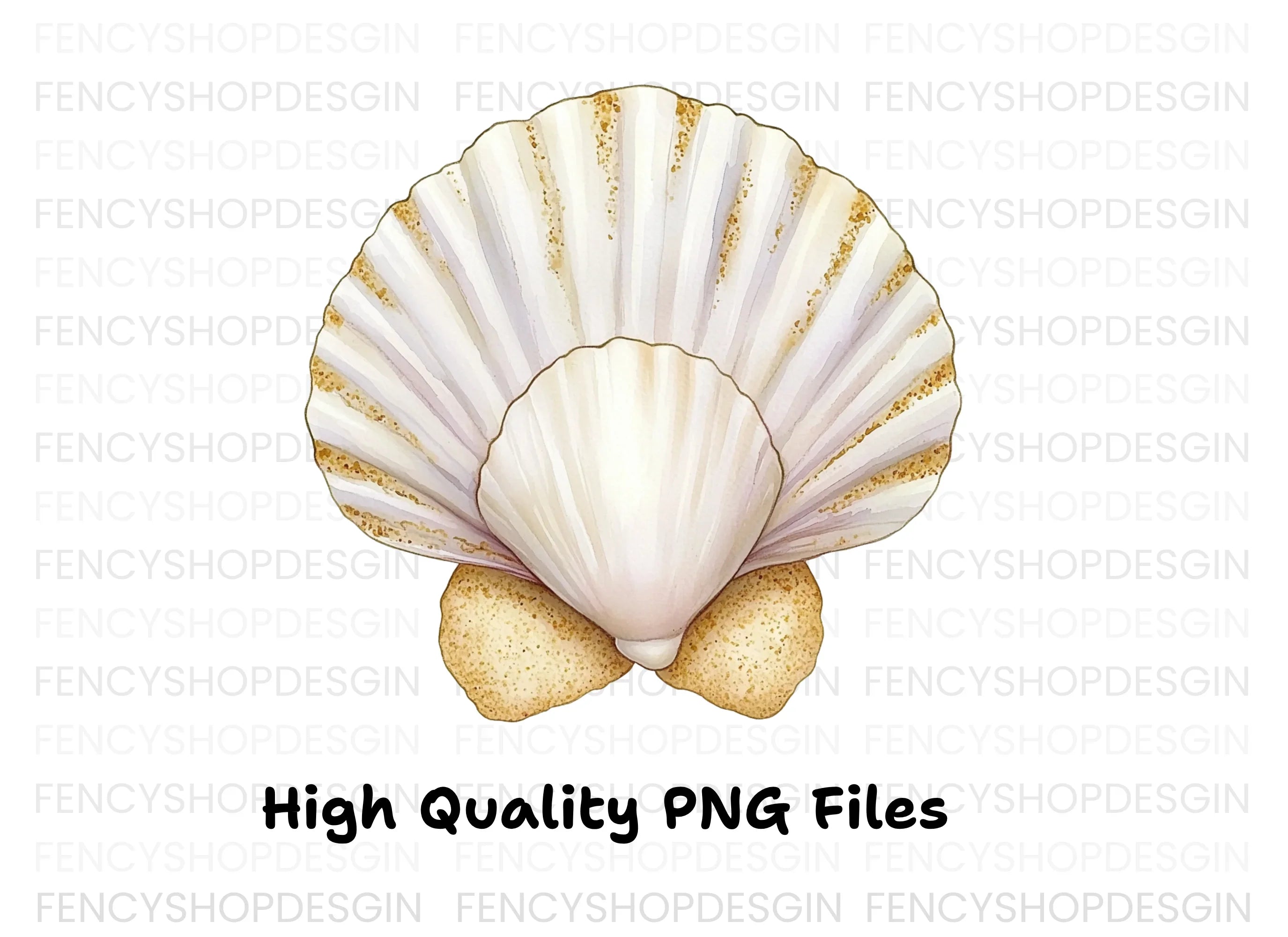 Elegant Scallop Shell Clipart Bundle