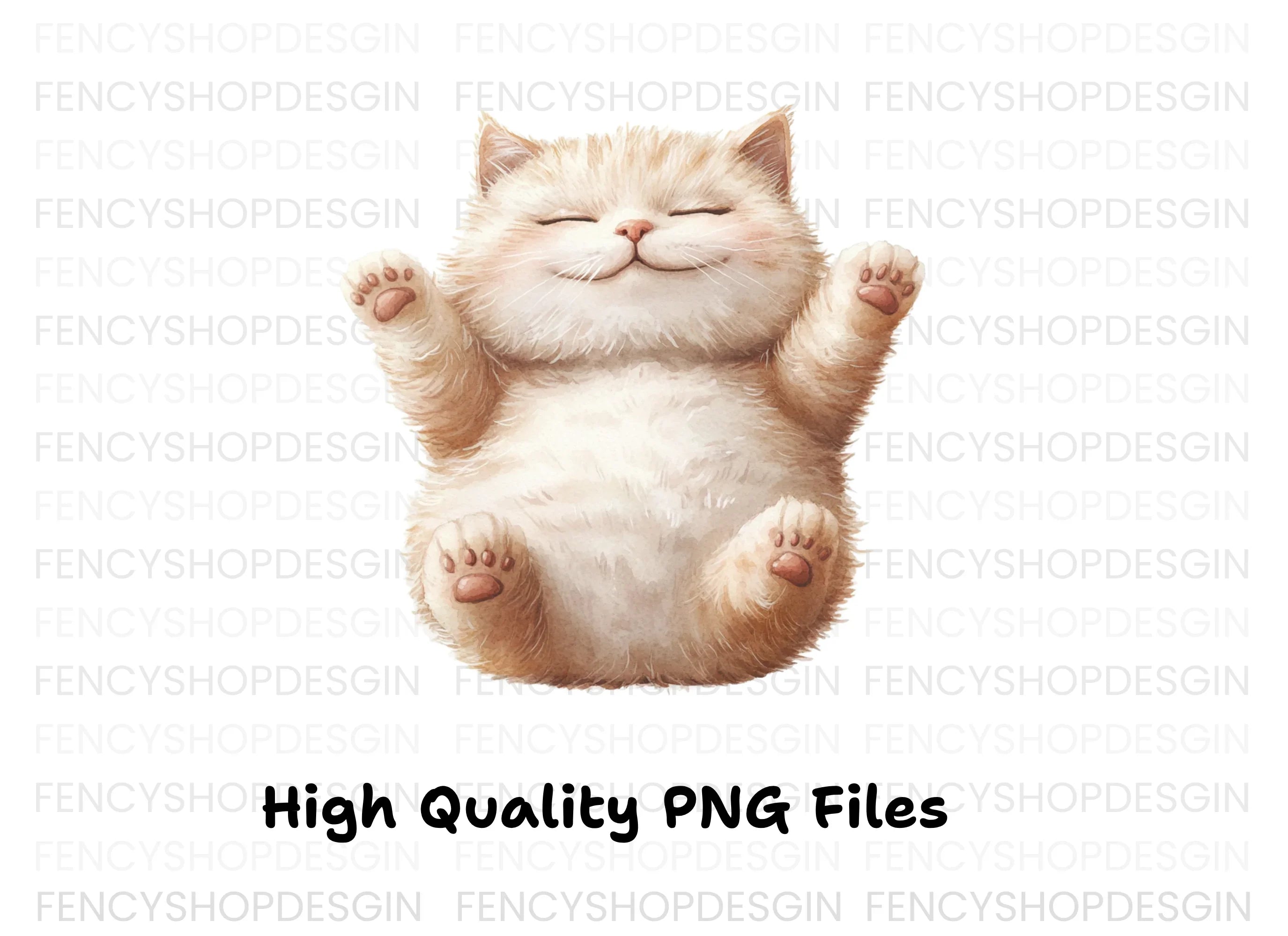Chubby Happy Cat Clipart Bundle