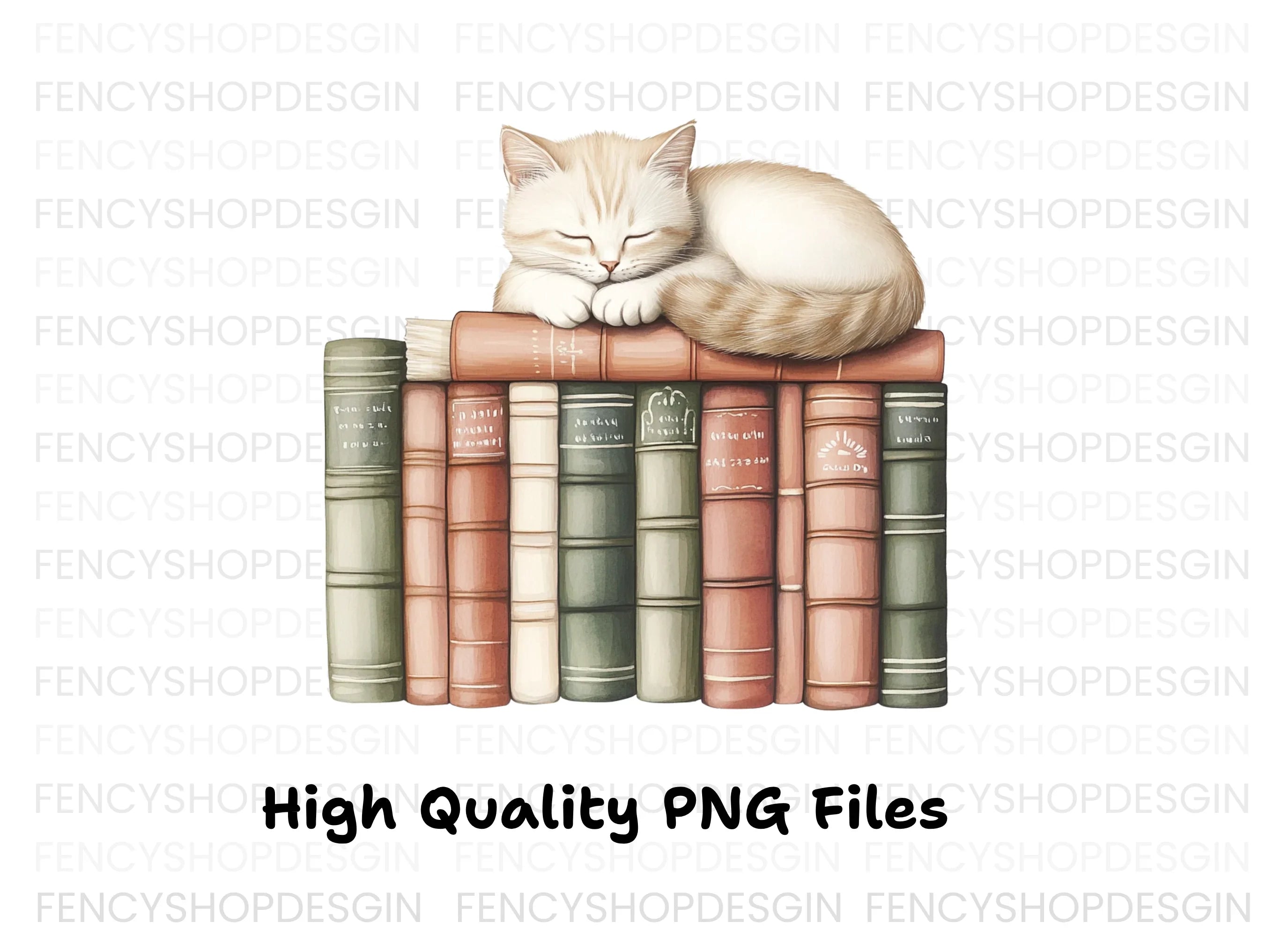 Cute Cats and Books Clipart Bundle