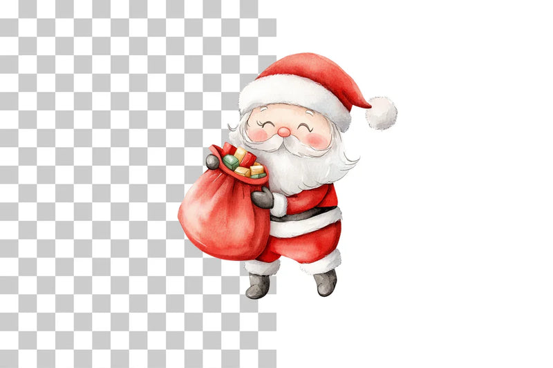 Cute Santa Christmas Clipart Bundle - CraftNest - Digital Crafting and Art