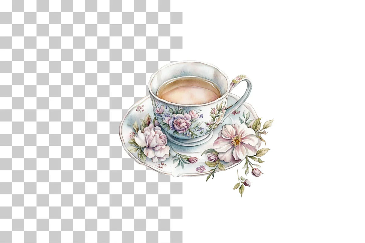 Floral Tea Set Clipart Bundle - CraftNest - Digital Crafting and Art