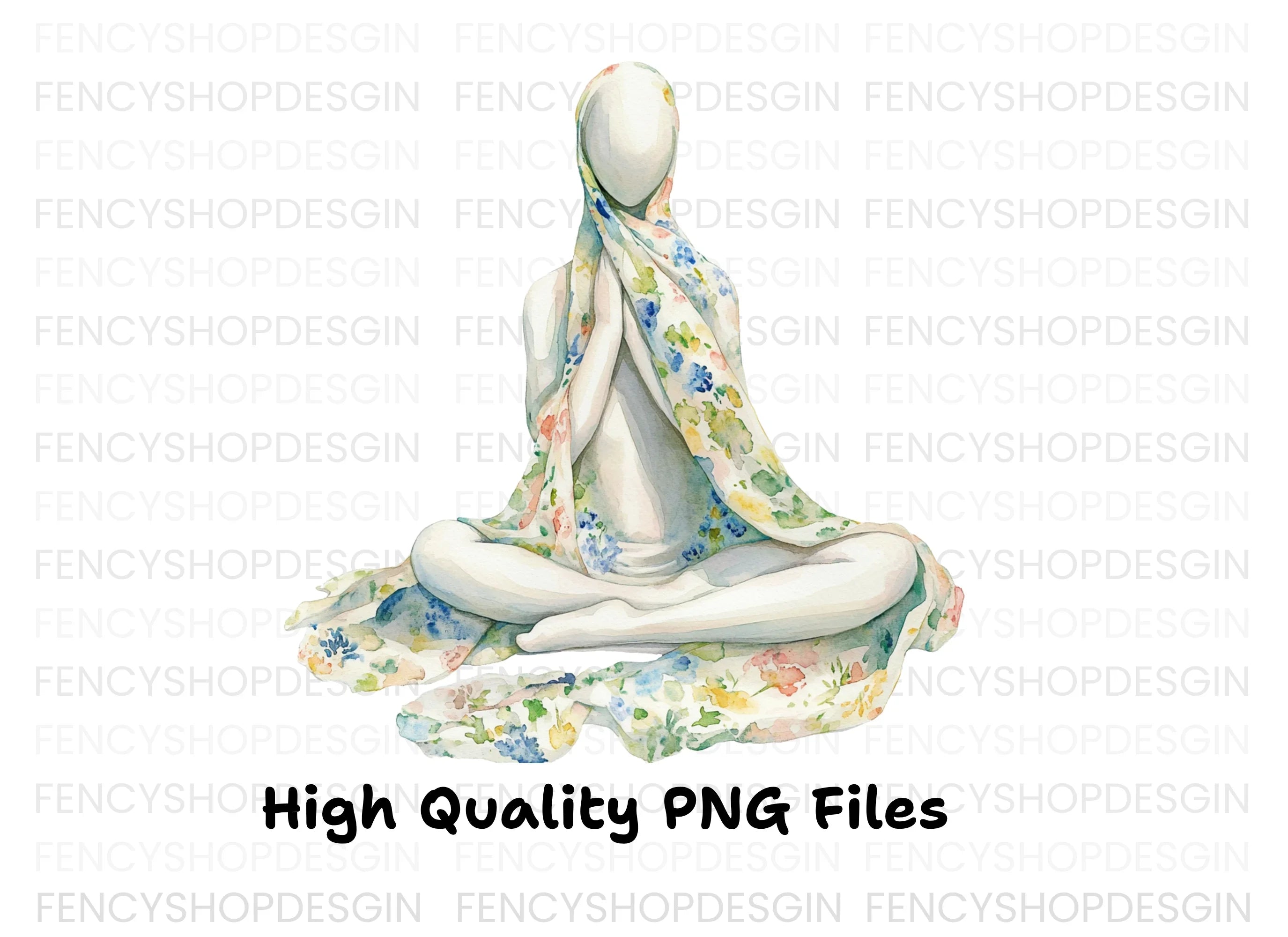 Meditating Mannequins Floral Clipart Bundle