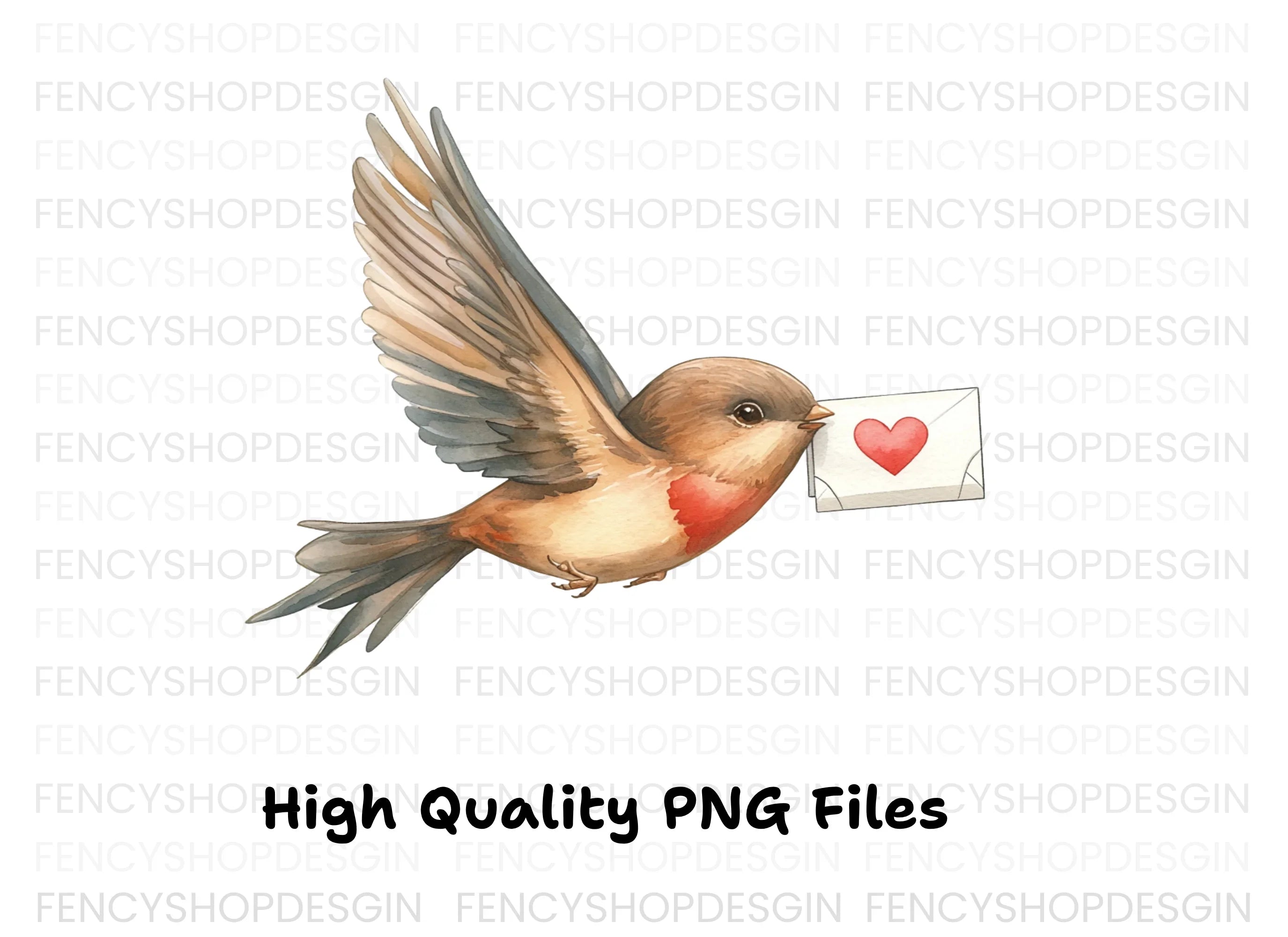 Love Bird Heart Letter Clipart Bundle