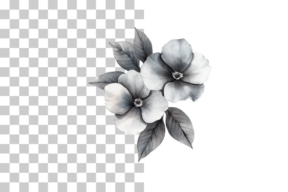 Black and White Floral Art Clipart Bundle - CraftNest - Digital Crafting and Art