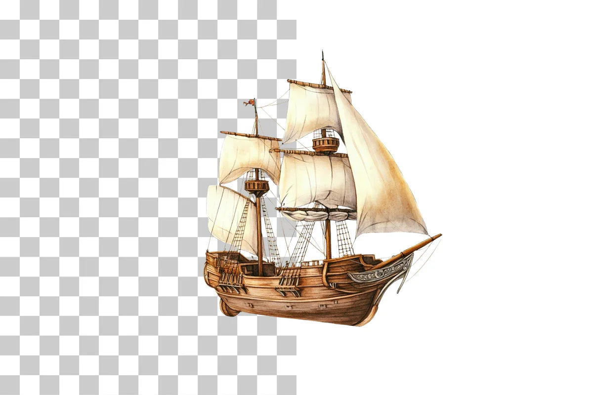 Pirate Ship Nautical Scene Clipart Bundle - CraftNest - Digital Crafting and Art