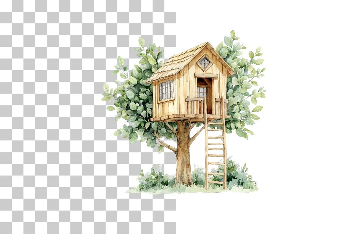 Garden Treehouse Illustration Clipart Bundle - CraftNest - Digital Crafting and Art