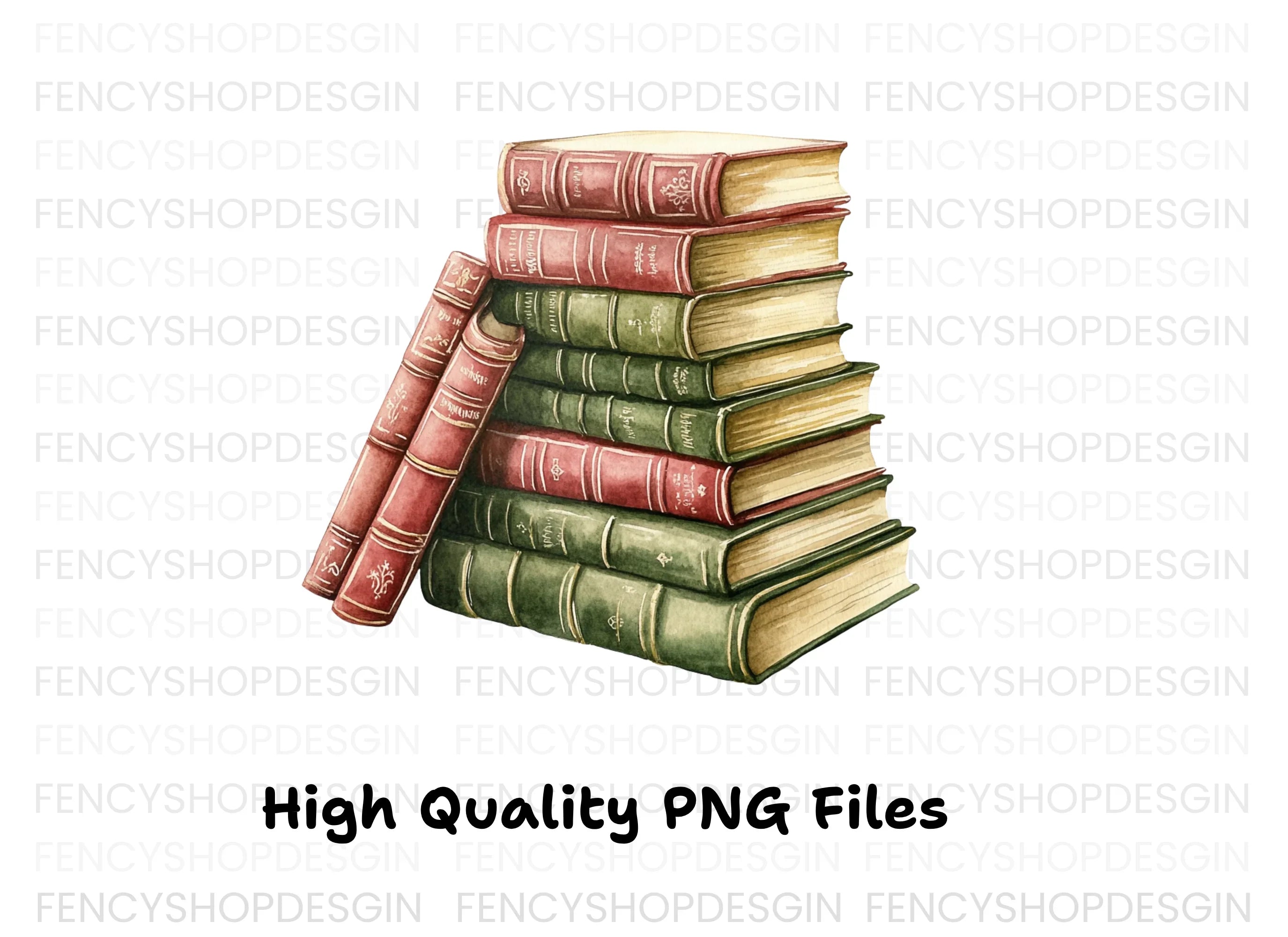 Vintage Book Stack Clipart Bundle
