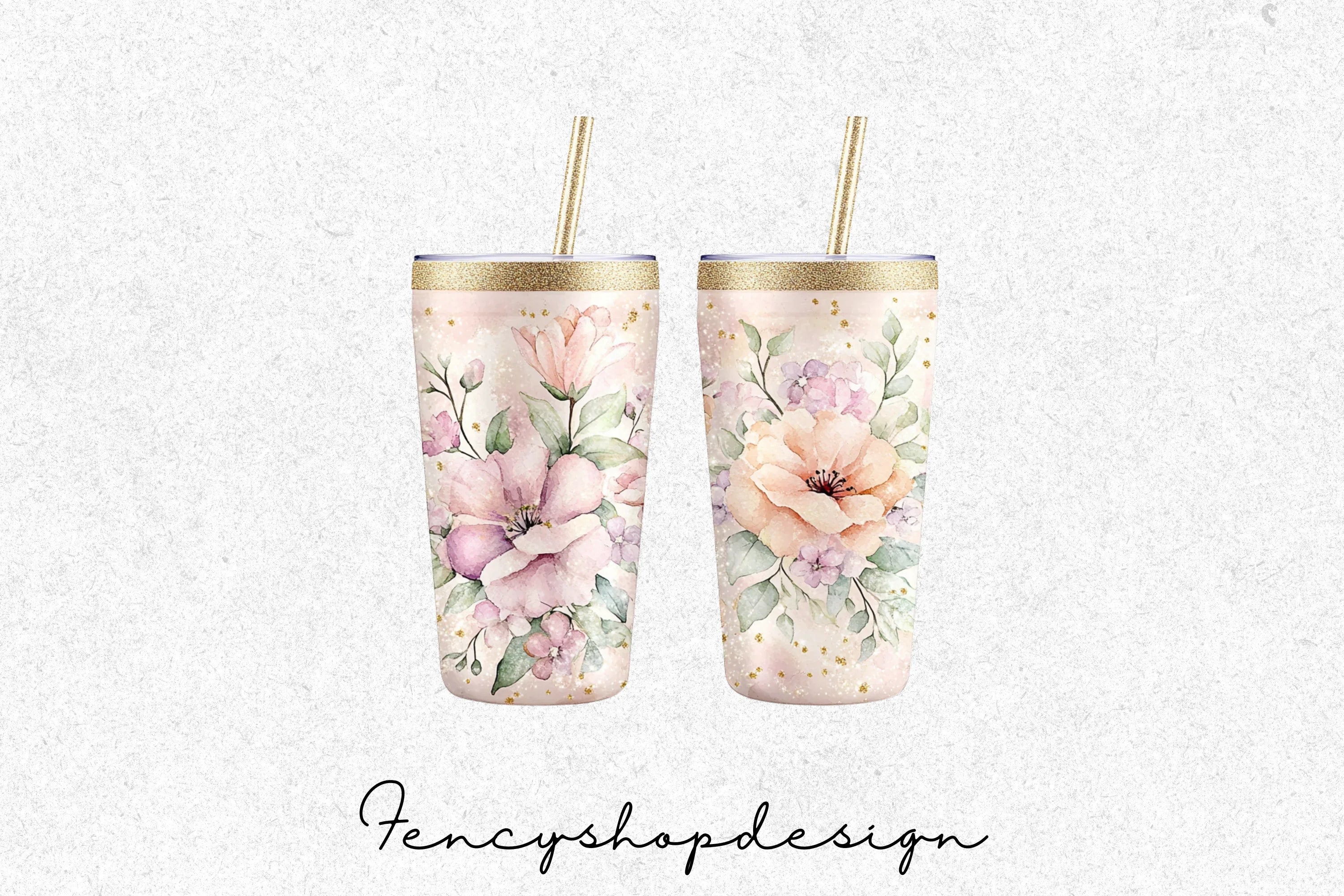 Floral Skinny Tumbler Clipart Bundle