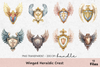 Winged Heraldic Crest Clipart Bundle