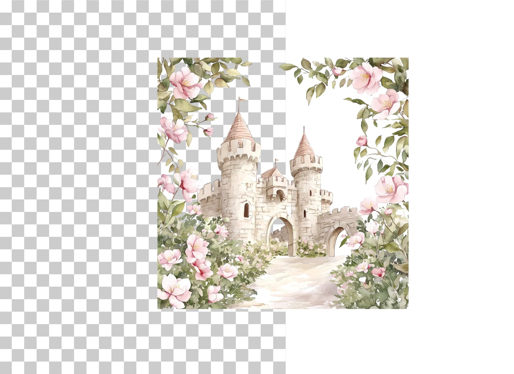 Fairytale Floral Princess Castle Clipart Bundle - CraftNest - Digital Crafting and Art