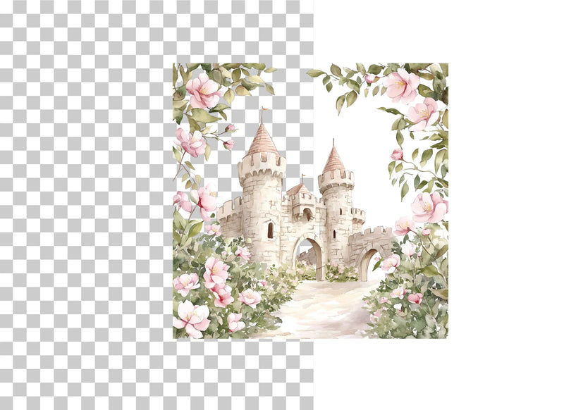 Fairytale Floral Princess Castle Clipart Bundle - CraftNest - Digital Crafting and Art