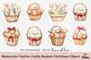 Festive Christmas Cookie Baskets Clipart Bundle